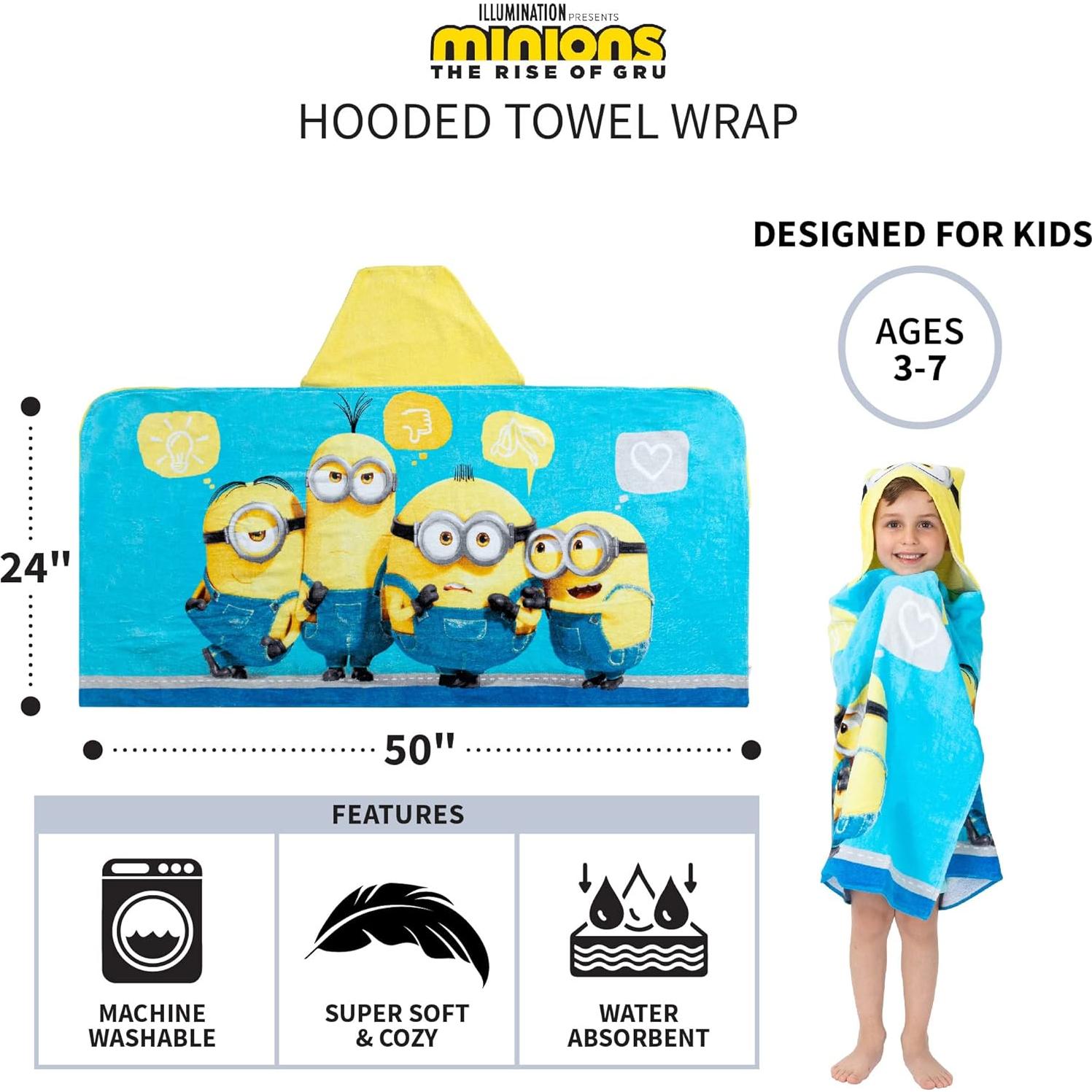 Toalla con Capucha de Algodón Minions Franco Kids 61x127cm