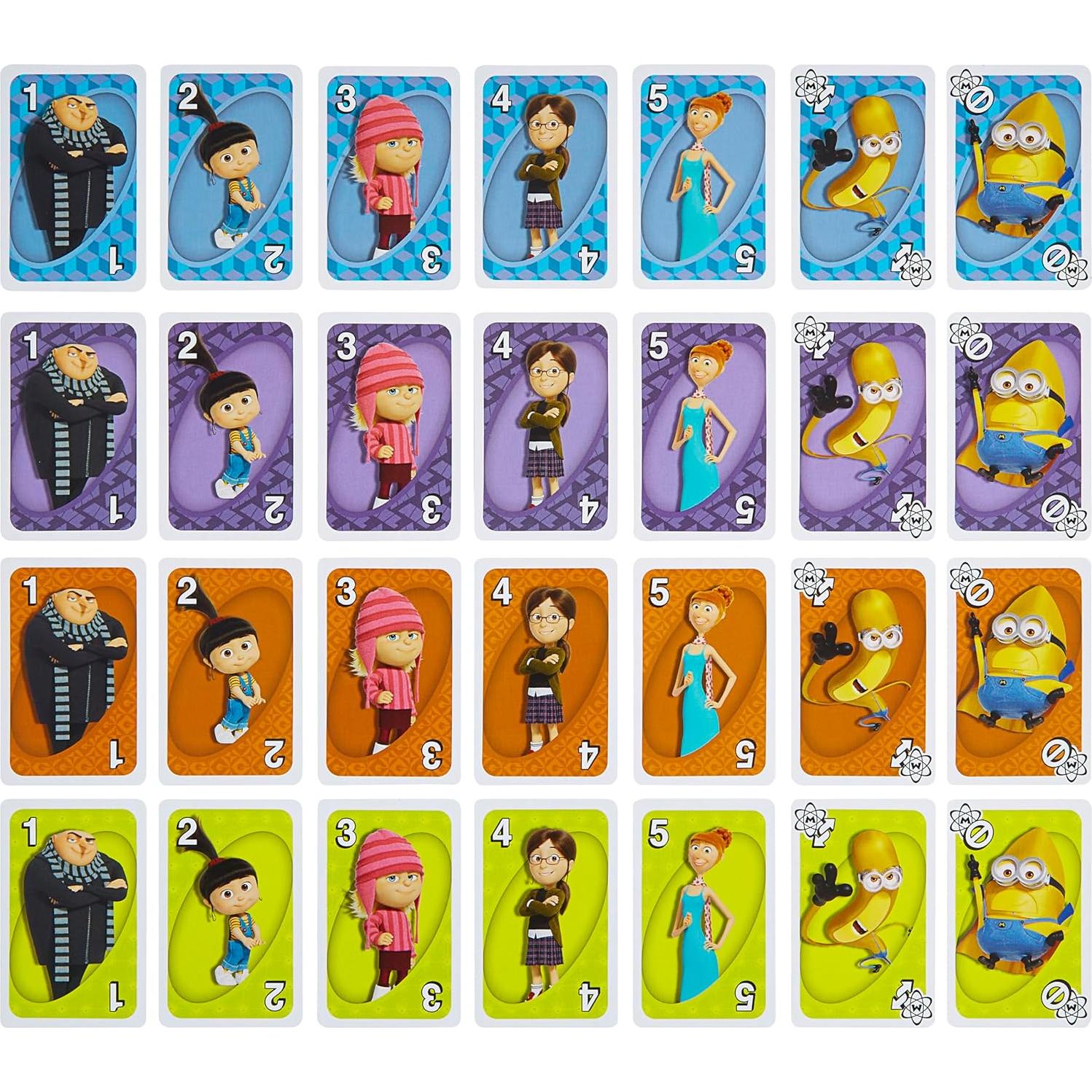 Juego de Cartas UNO Despicable Me 4 Mattel para Niños y Familias