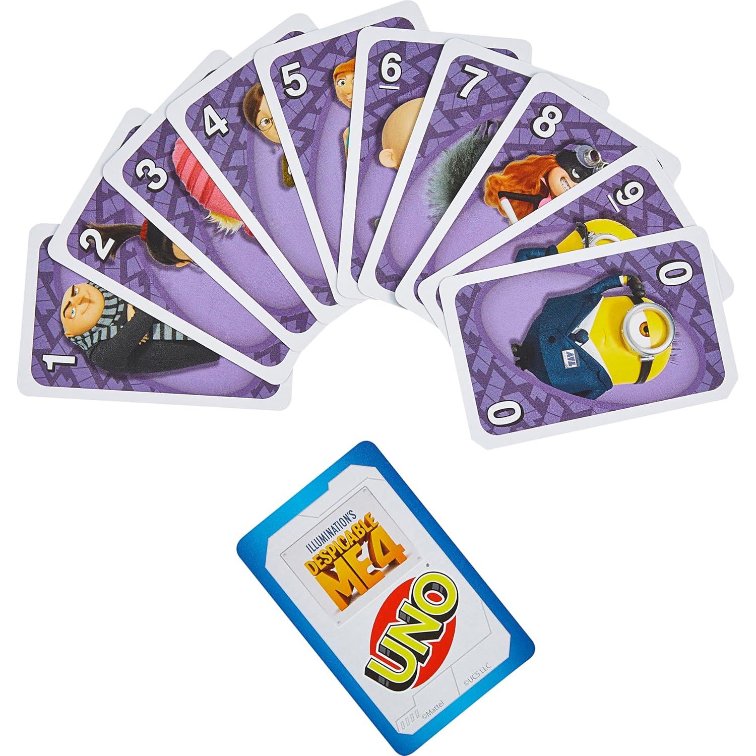 Juego de Cartas UNO Despicable Me 4 Mattel para Niños y Familias
