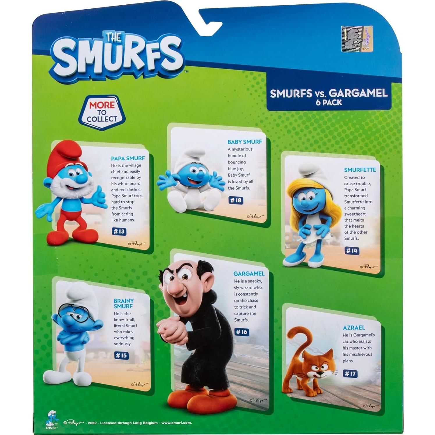 Figuras Los Pitufos vs Gargamel - Paquete 6 Figuras Articuladas