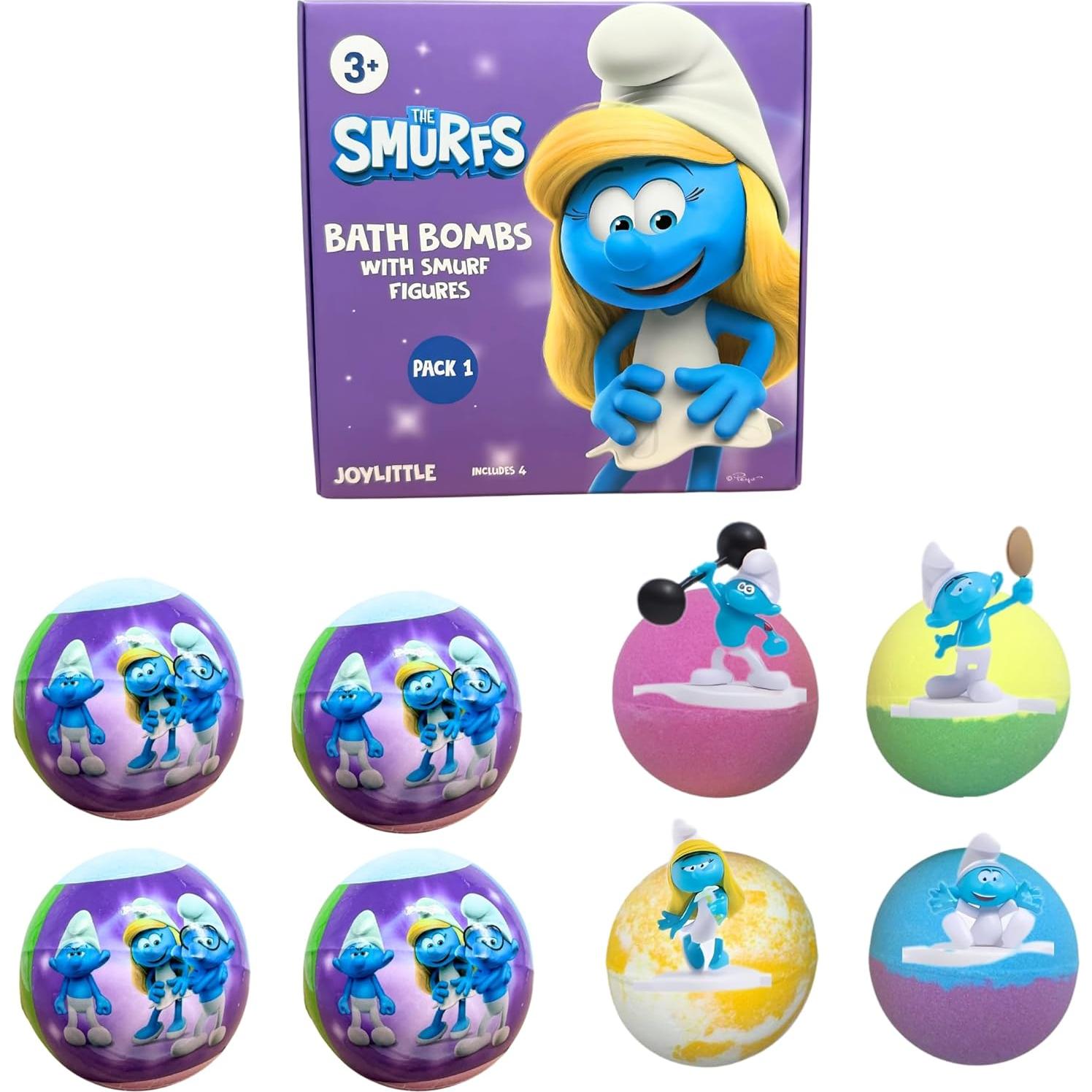 Bombas de Baño Pitufos Joylittle con Figuras de Acción 4 Unidades