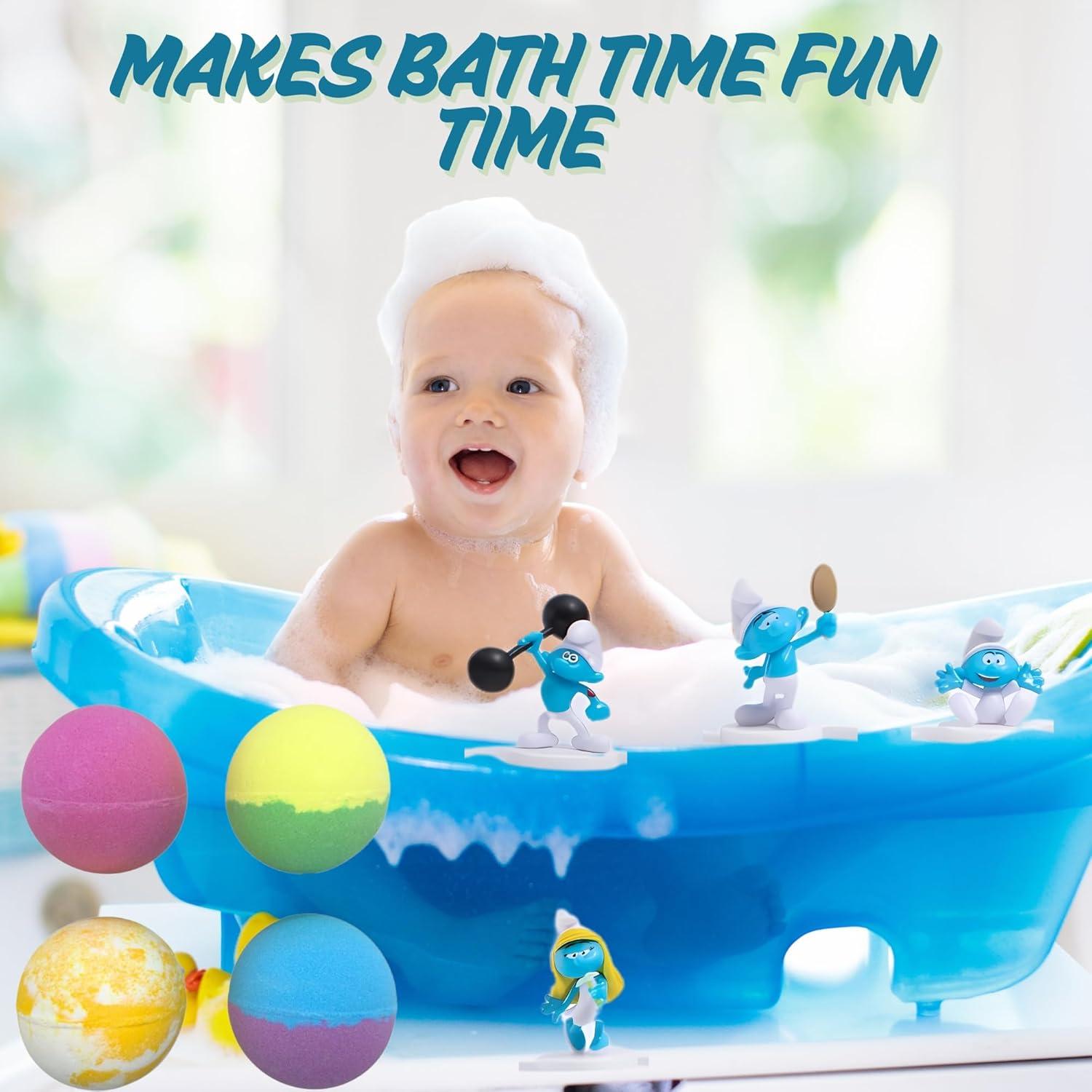 Bombas de Baño Pitufos Joylittle con Figuras de Acción 4 Unidades