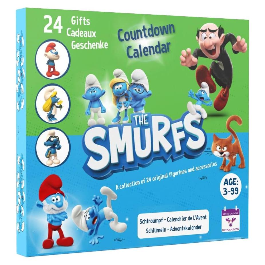 Calendario de Adviento Smurfs 2025 - 12 Figuras + 12 Regalos