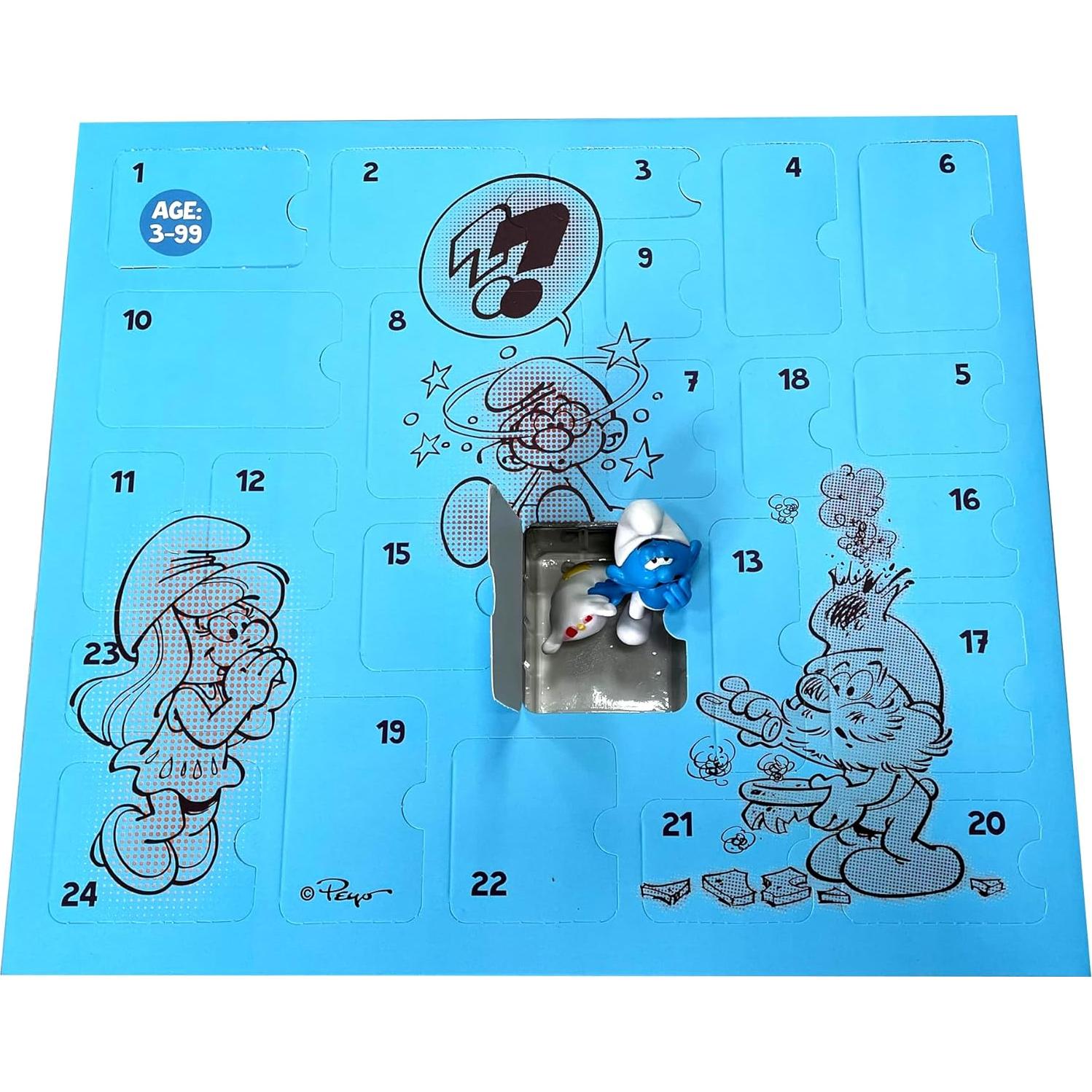 Calendario de Adviento Smurfs 2025 - 12 Figuras + 12 Regalos