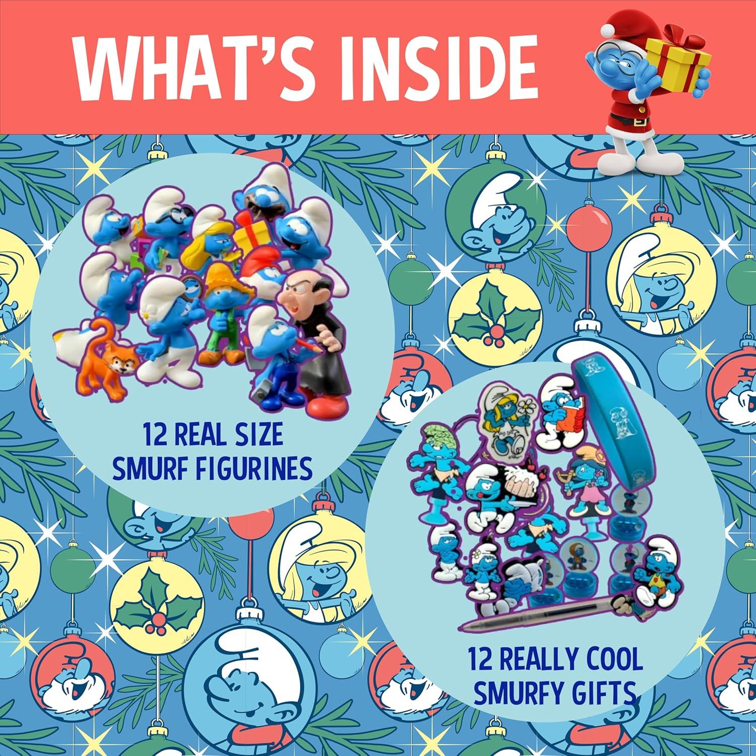 Calendario de Adviento Smurfs 2025 - 12 Figuras + 12 Regalos