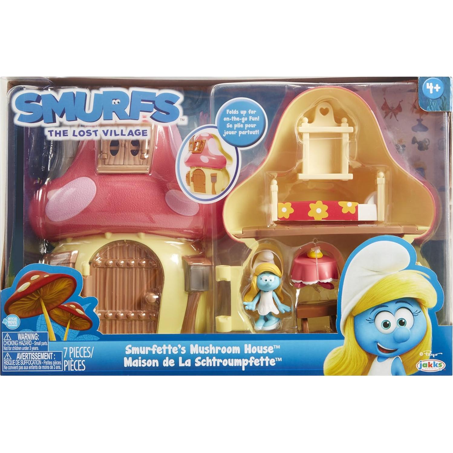Casa de Hongo Pitufos Jakks con Figura de Pitufina
