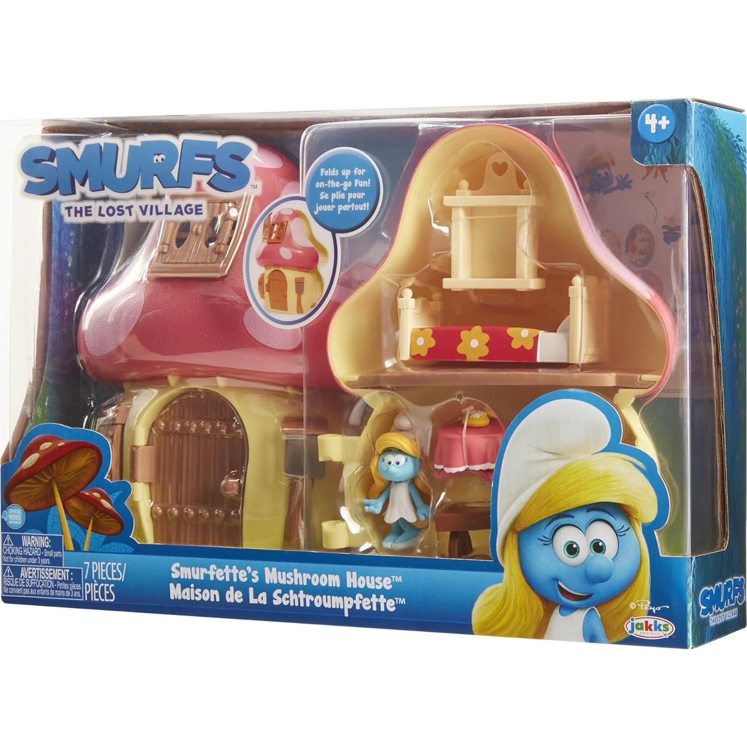 Casa de Hongo Pitufos Jakks con Figura de Pitufina