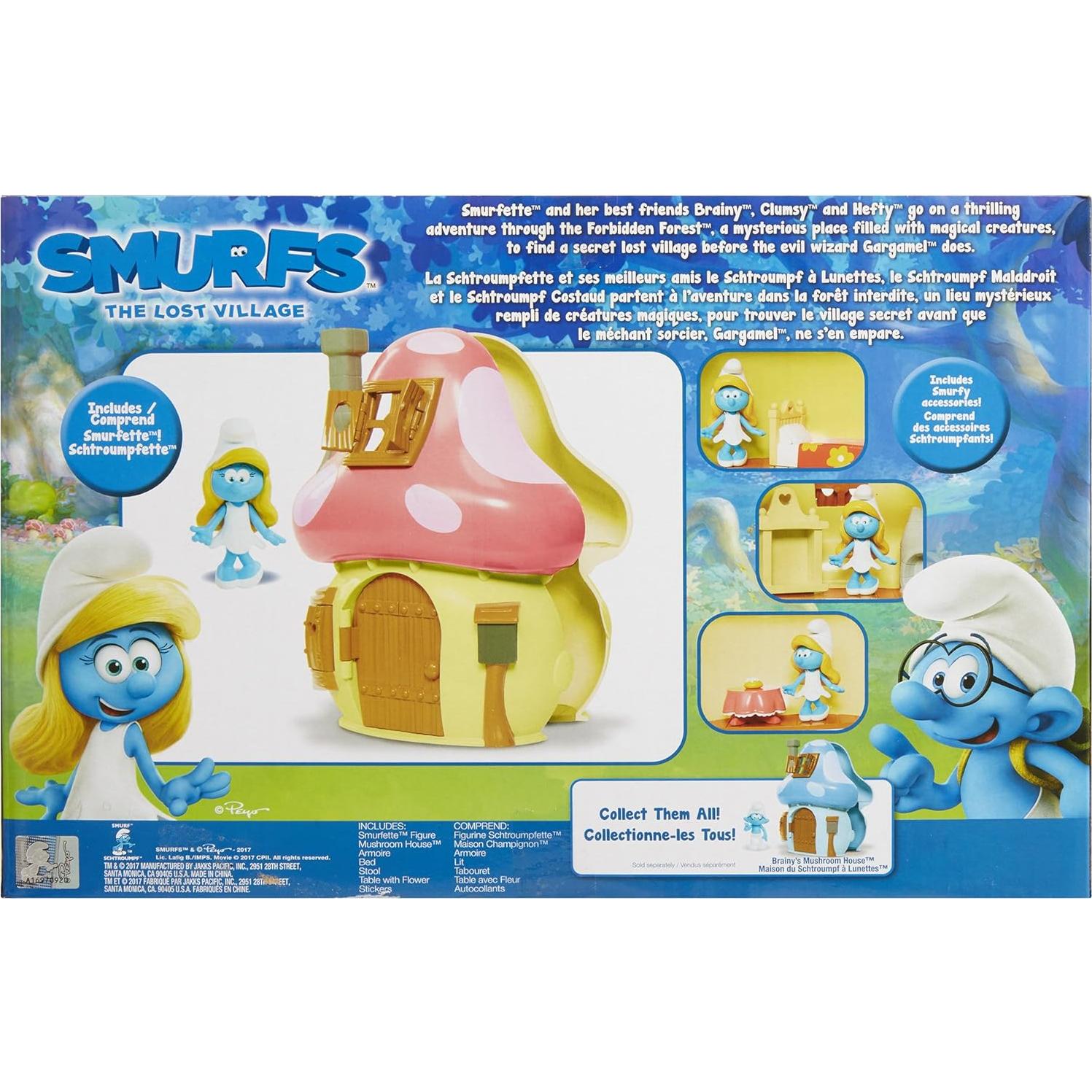 Casa de Hongo Pitufos Jakks con Figura de Pitufina