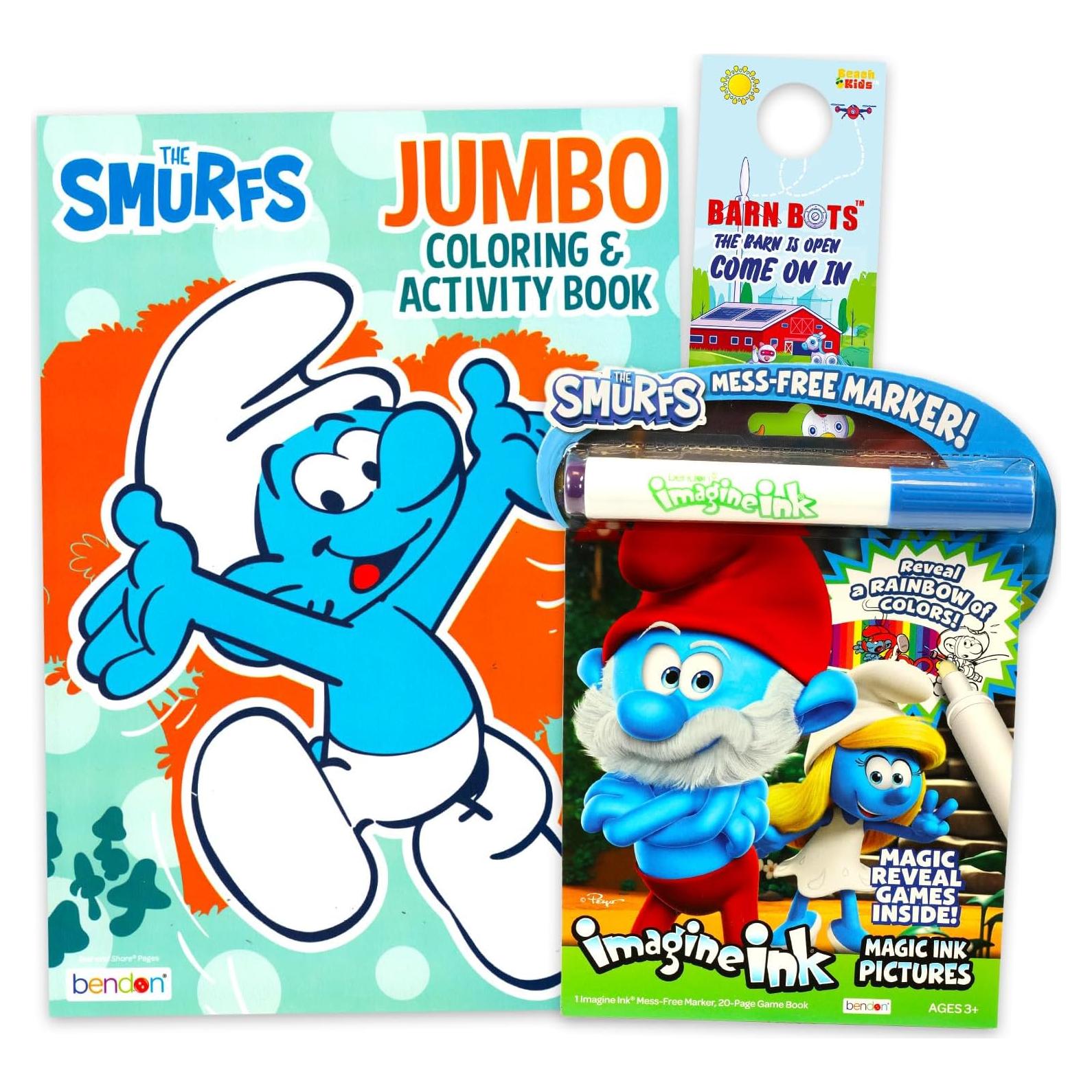 Set de Colorear Los Pitufos Peyo - 2 Libros y Tinta Mágica