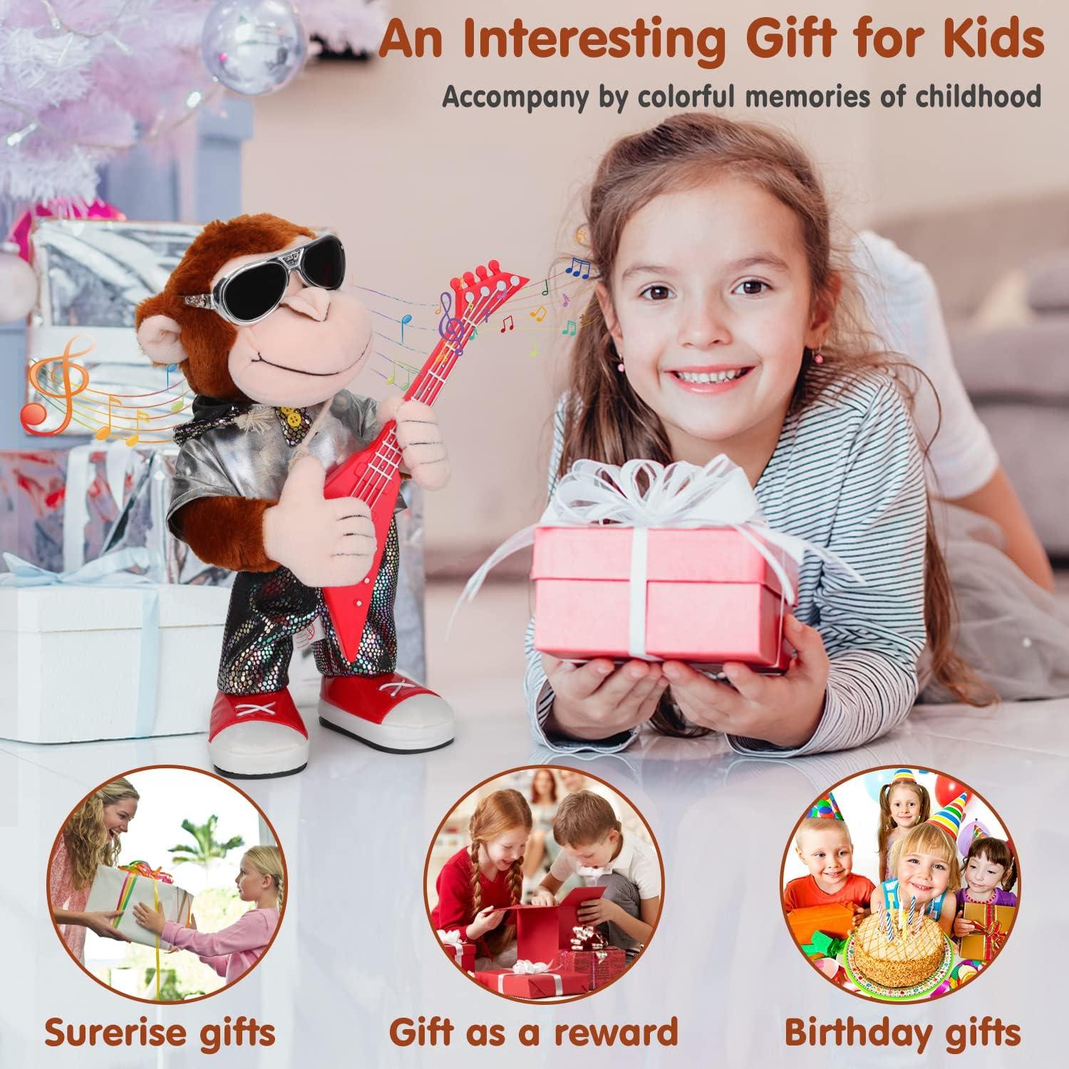 Juguete de Peluche Mono Bailarín SWTOIPIG con Guitarra 10cm