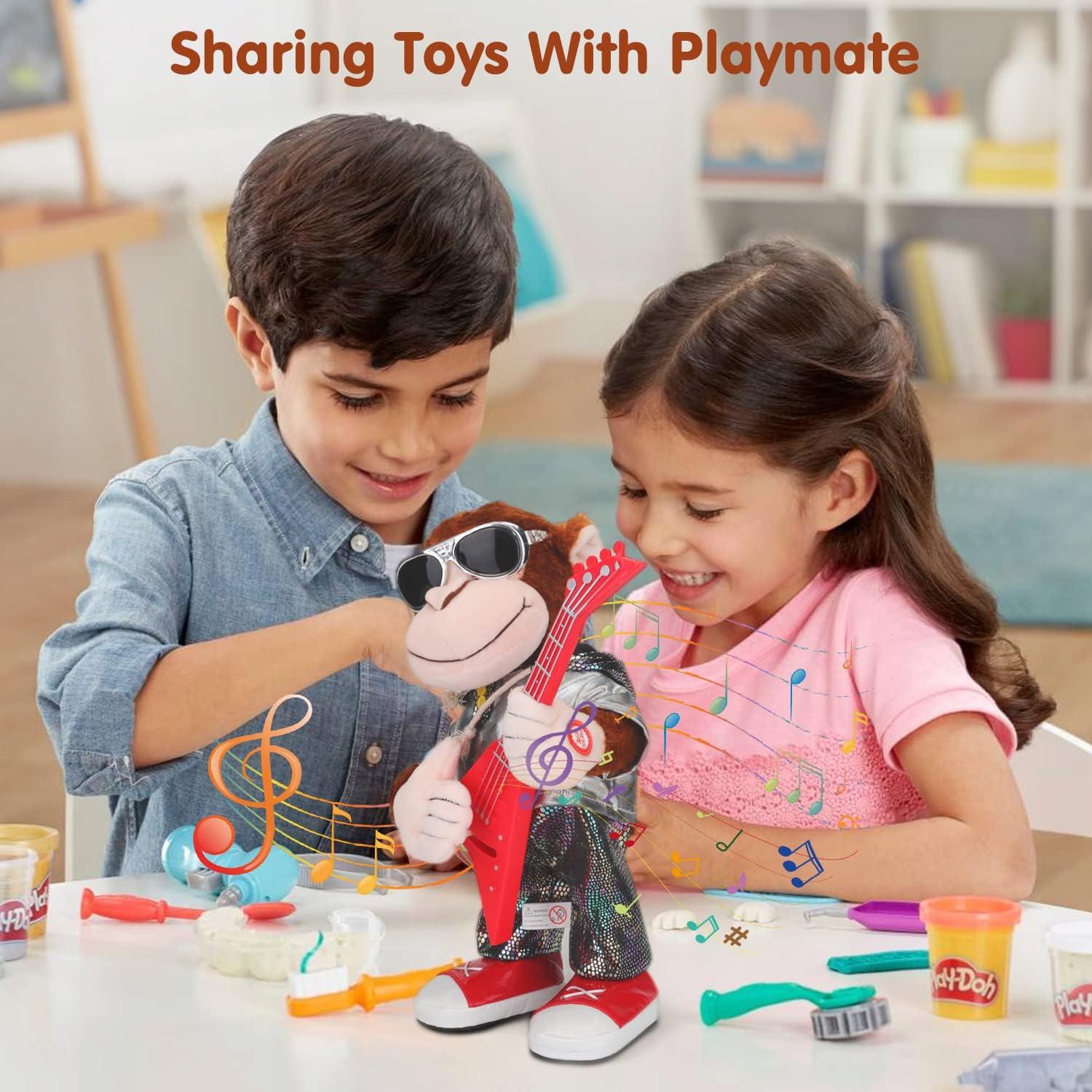 Juguete de Peluche Mono Bailarín SWTOIPIG con Guitarra 10cm