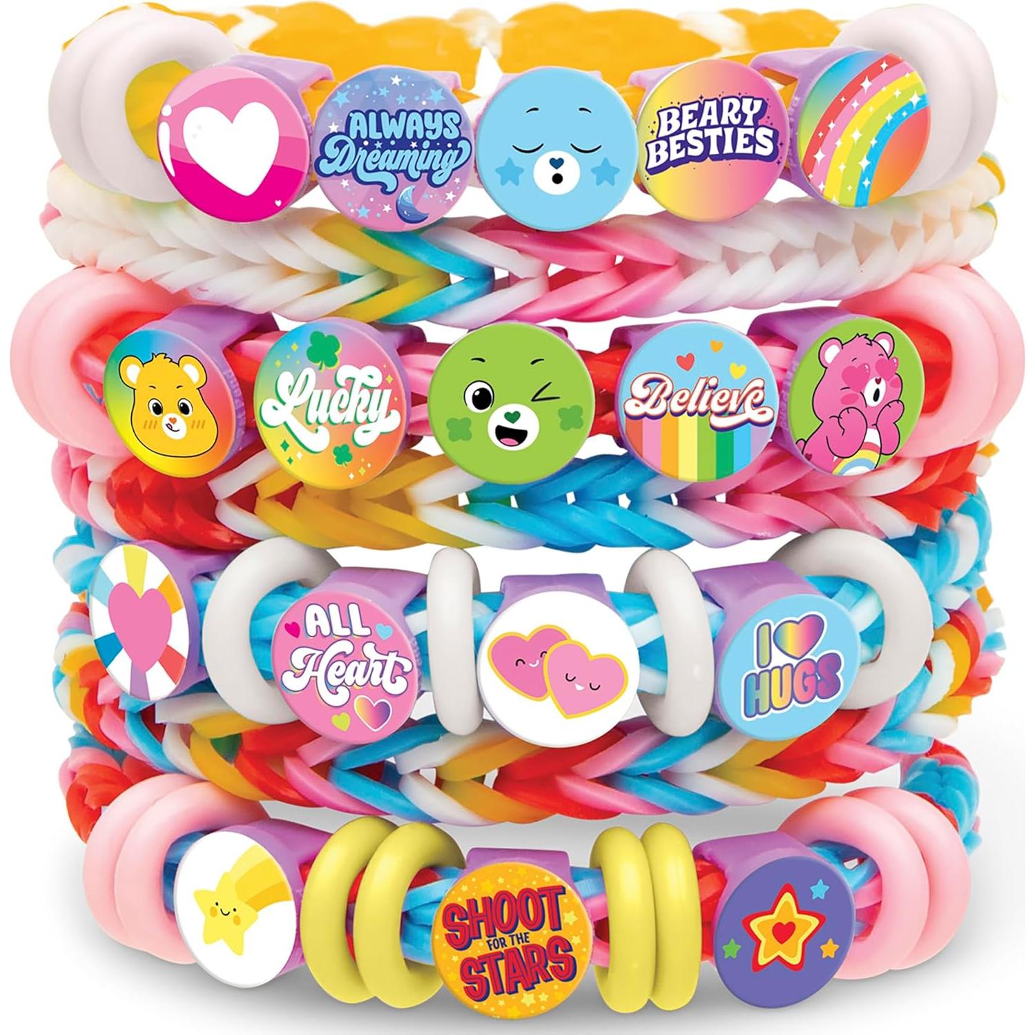 Kit de Pulsera de Goma Rainbow Loom Care Bears 949 Piezas