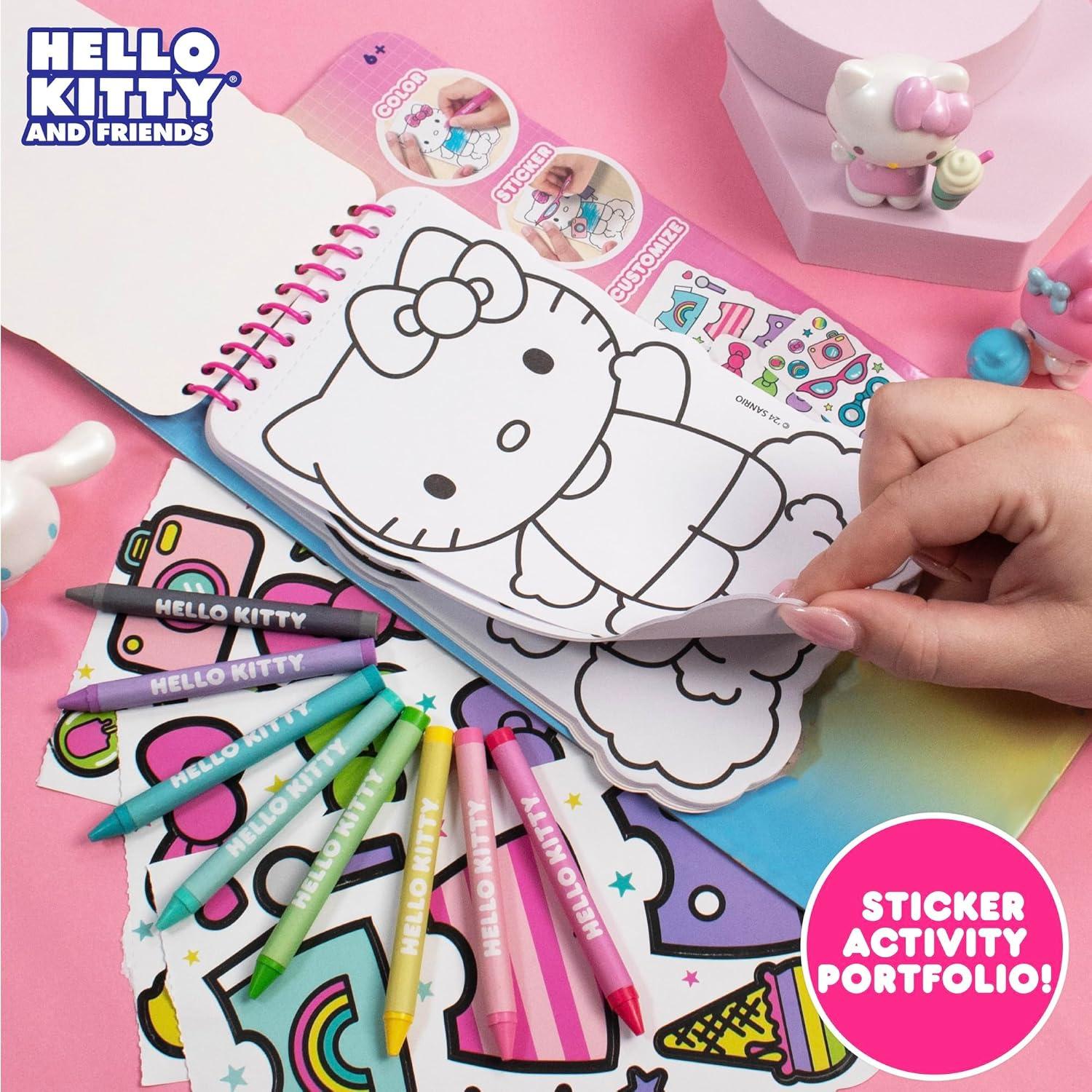 Libro de Colorear y Stickers Hello Kitty 2-en-1 con Crayones