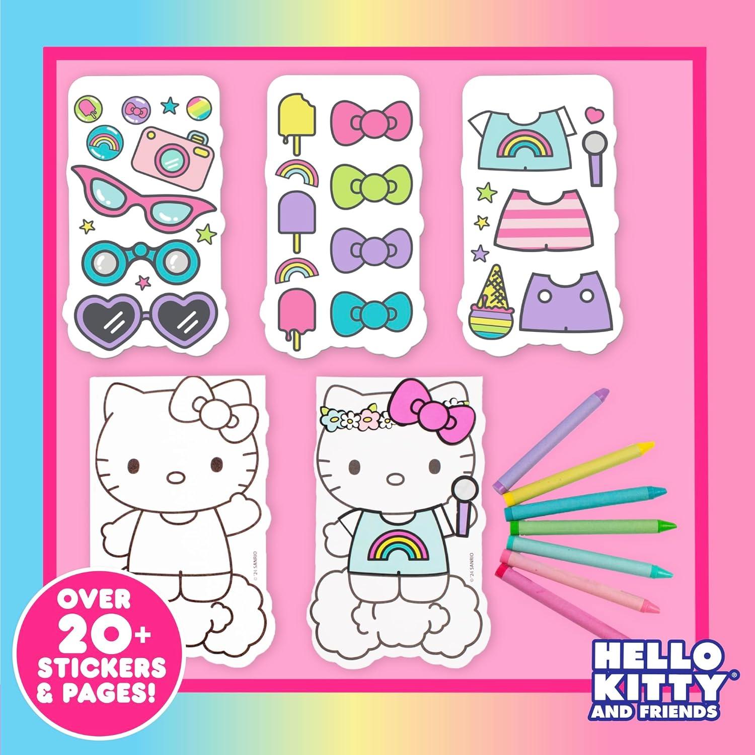 Libro de Colorear y Stickers Hello Kitty 2-en-1 con Crayones