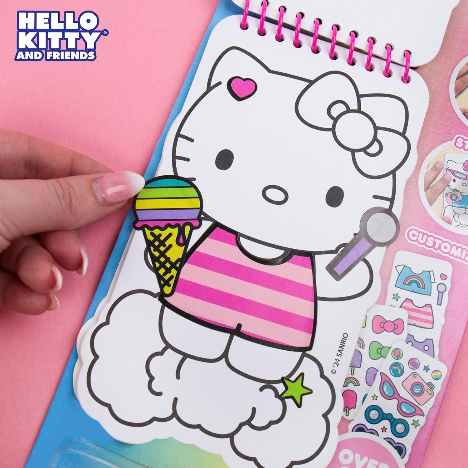 Libro de Colorear y Stickers Hello Kitty 2-en-1 con Crayones