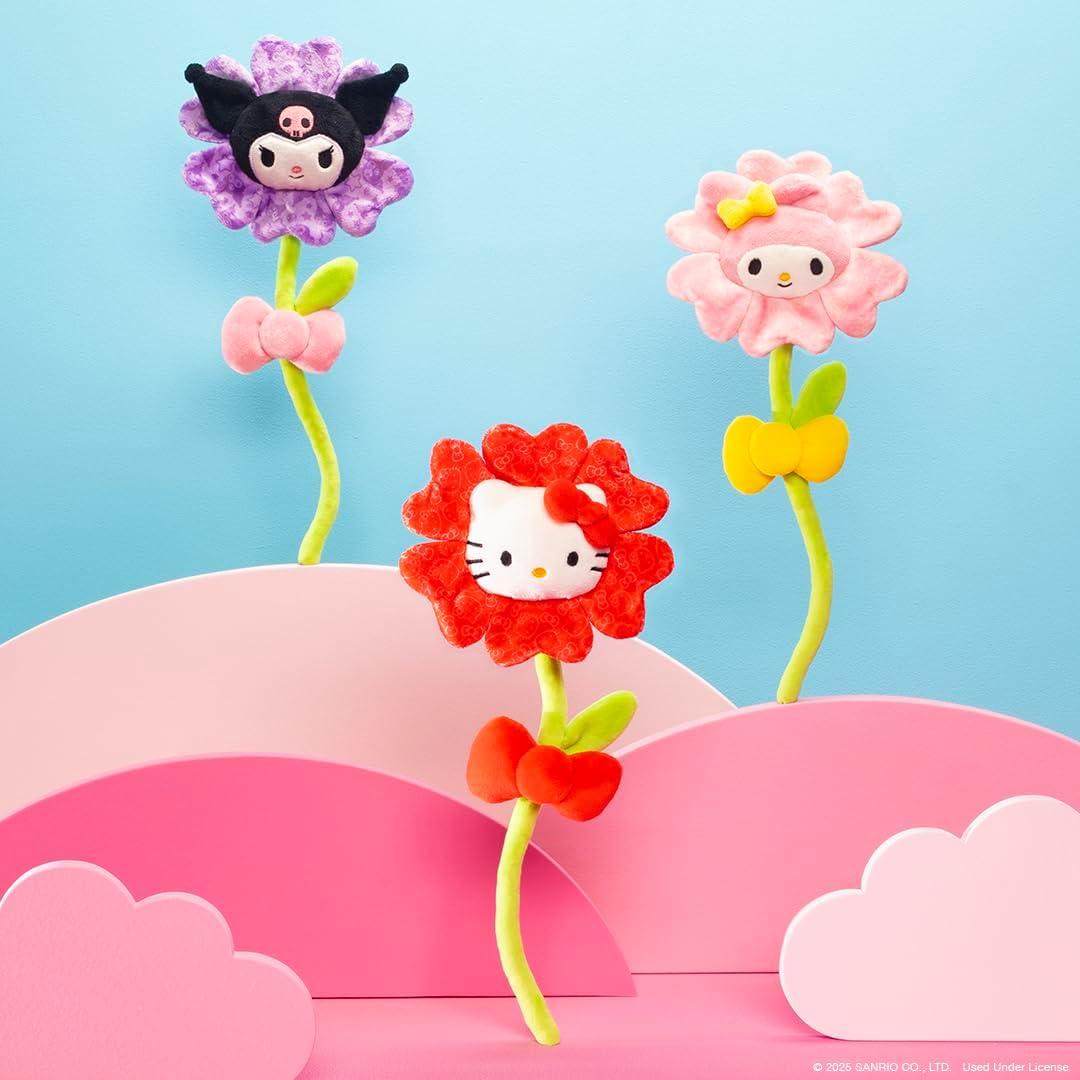 Flor Roja de Peluche Hello Kitty 14" con Tallo Flexible - Jazwares