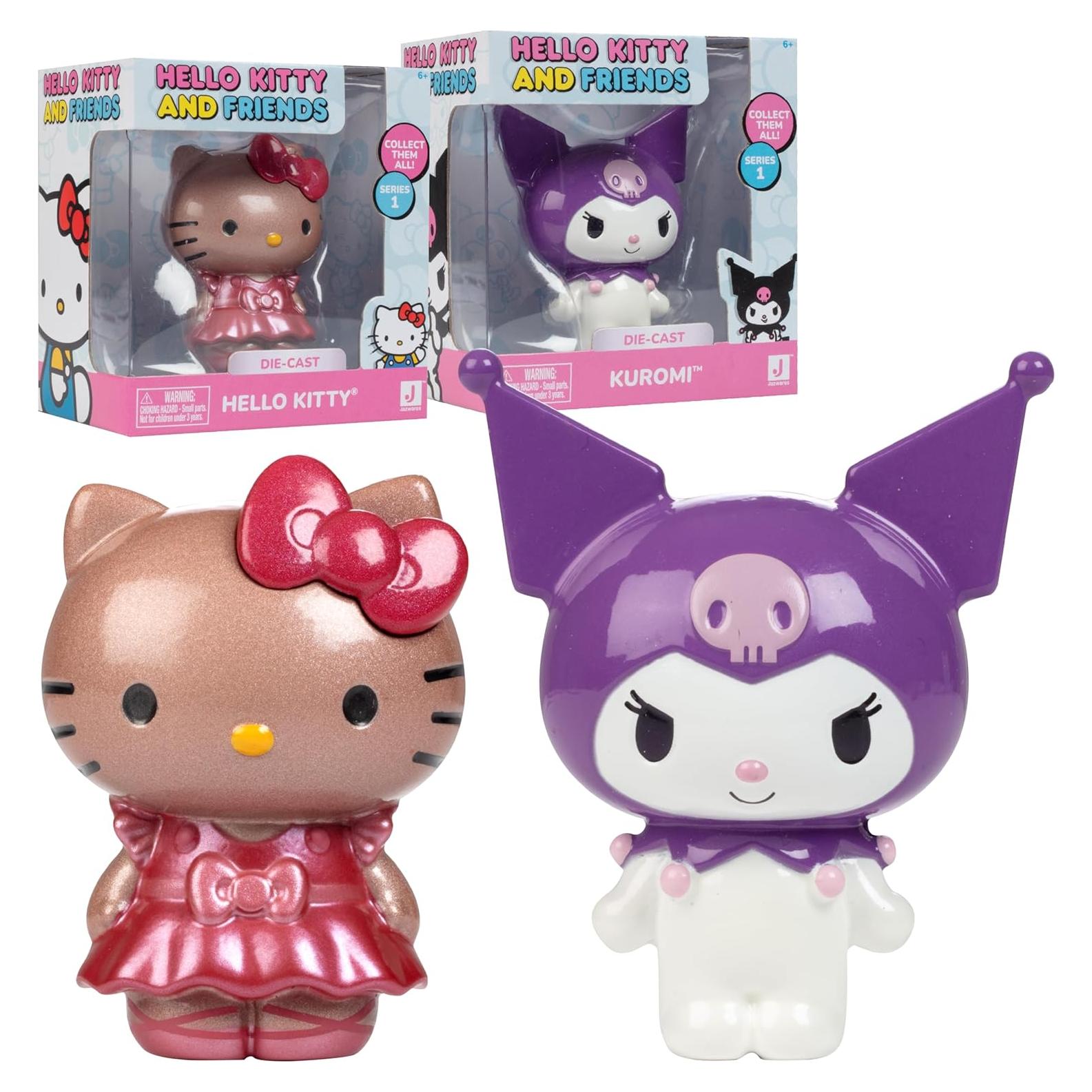 Figuras de Metal Fundido Hello Kitty y Kuromi - 2 Piezas