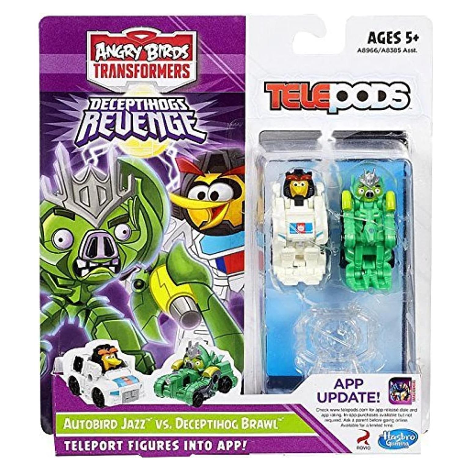Hasbro Angry Birds Transformers Telepods Autobird Jazz vs Deceptihog Brawl