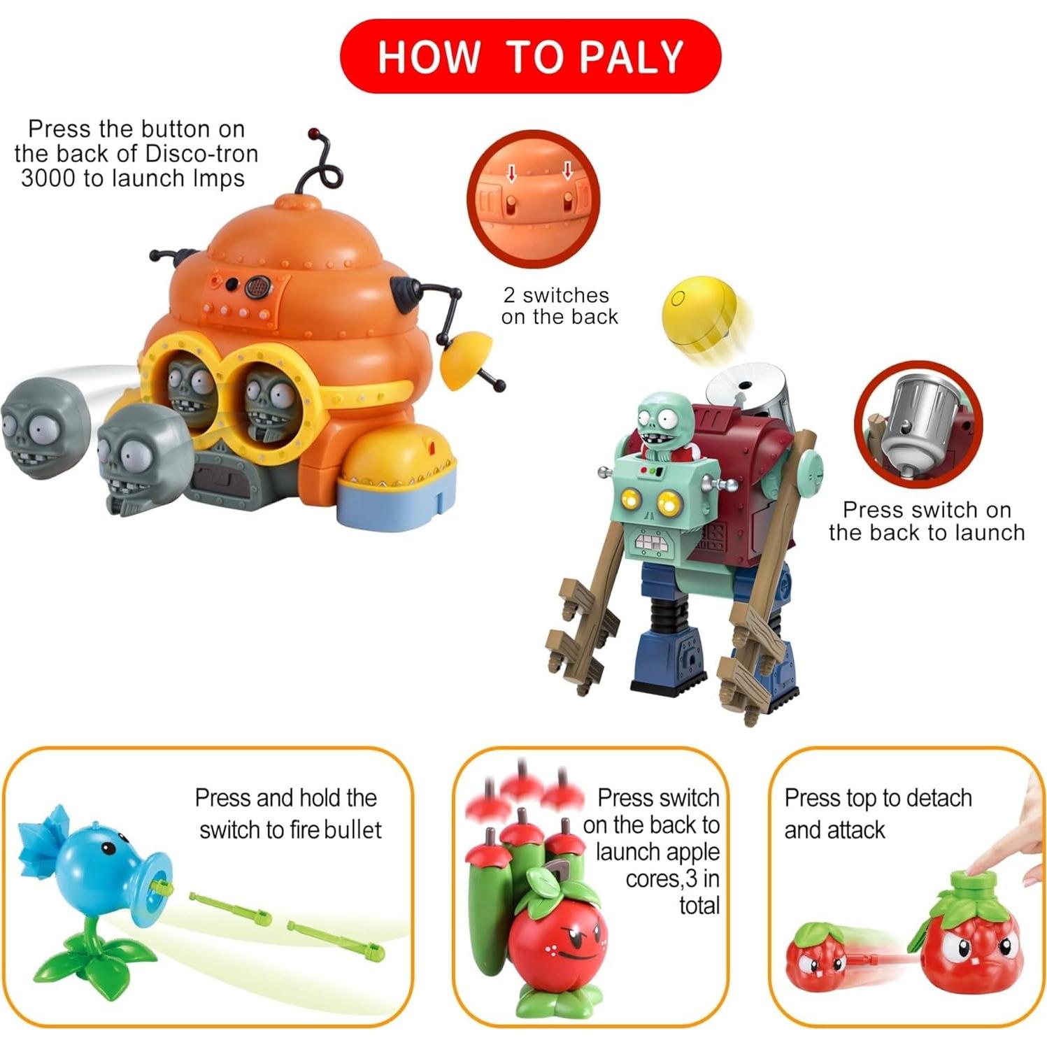 Conjunto de Figuras Plantas vs Zombies ROLOSO 668-202 Juguetes