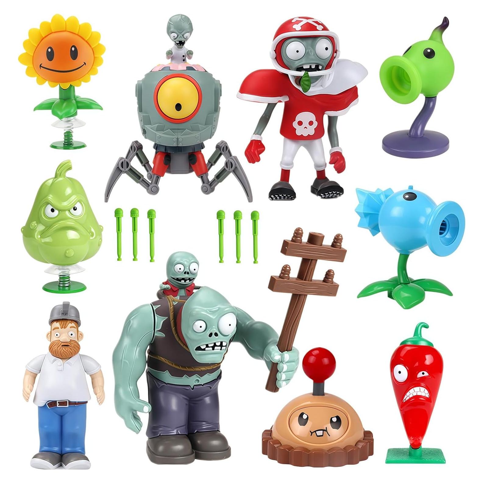 Juguetes de Plantas y Zombies JHESAO 10 Piezas PVC Acción