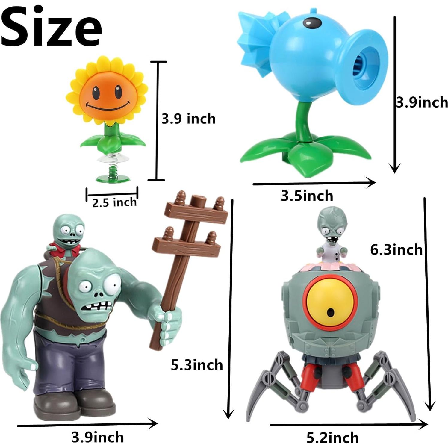 Juguetes de Plantas y Zombies JHESAO 10 Piezas PVC Acción