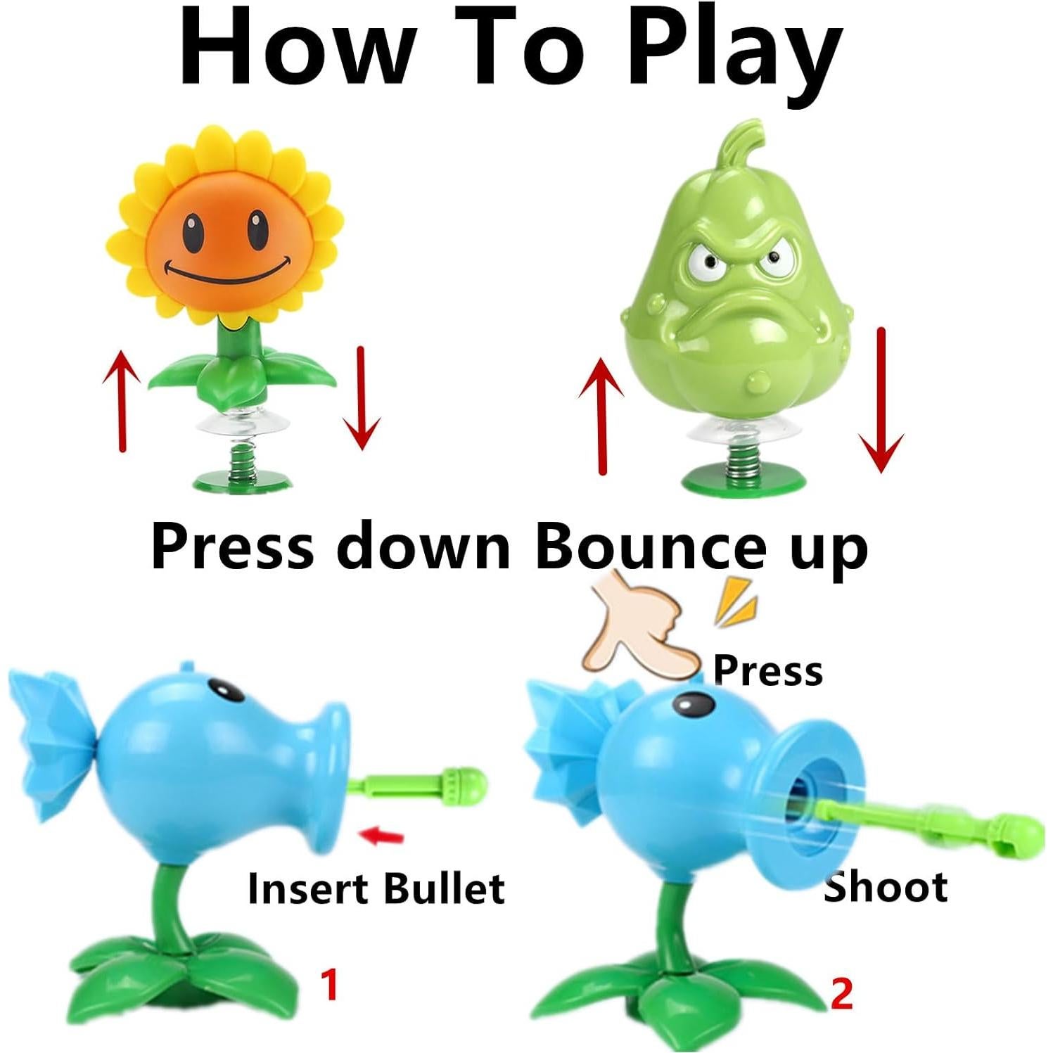 Juguetes de Plantas y Zombies JHESAO 10 Piezas PVC Acción