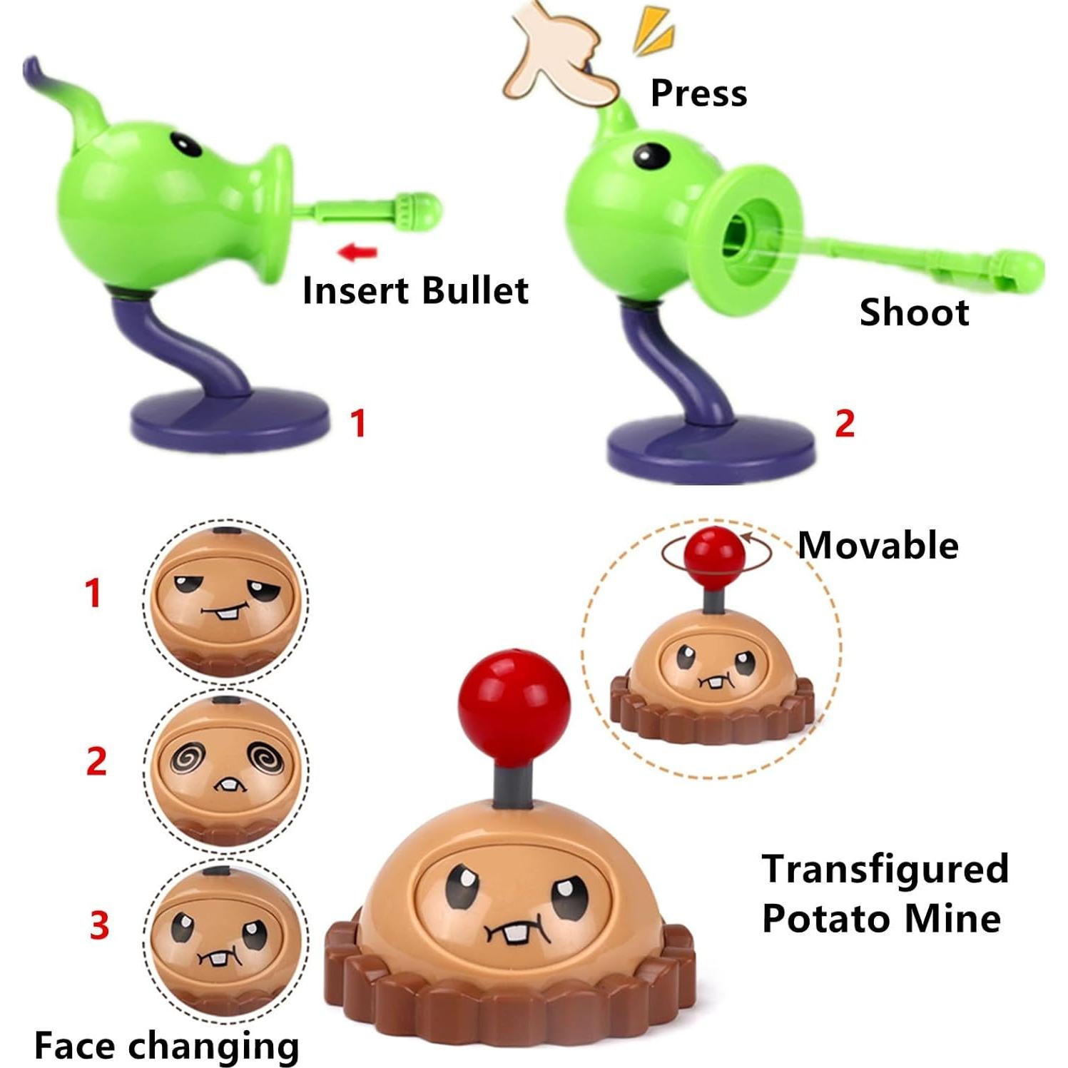 Juguetes de Plantas y Zombies JHESAO 10 Piezas PVC Acción