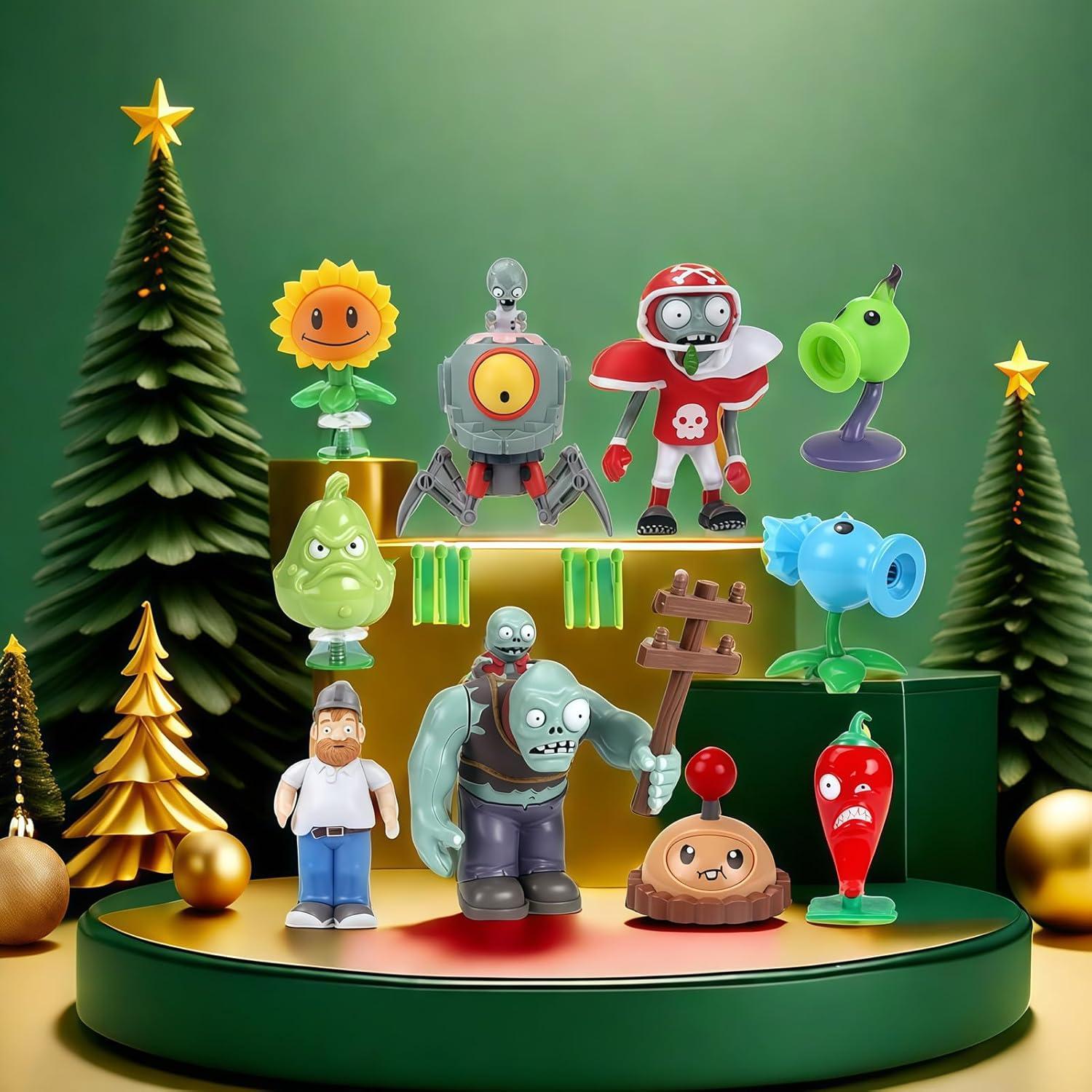 Juguetes de Plantas y Zombies JHESAO 10 Piezas PVC Acción