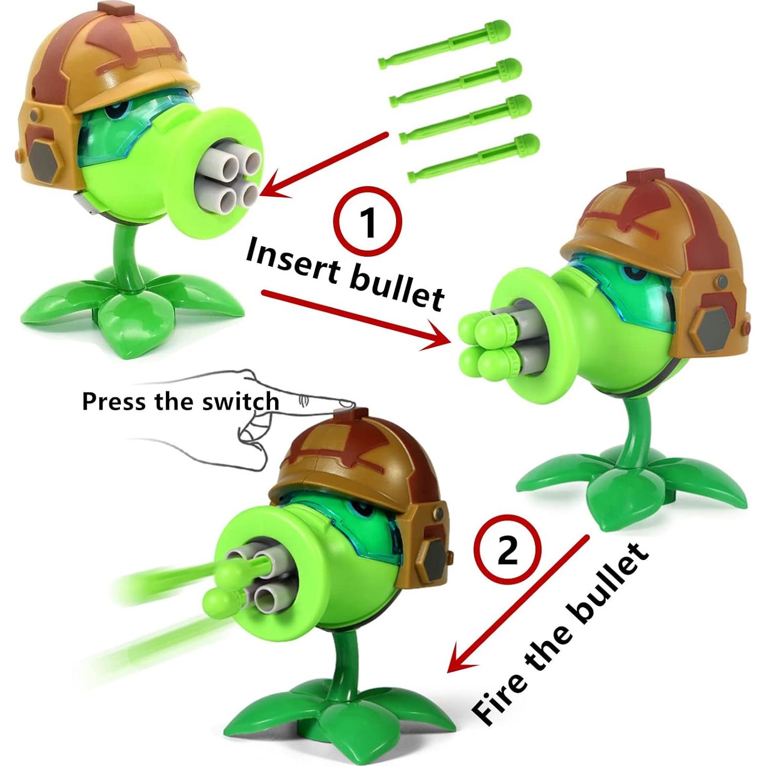 Figura de Acción PVZ Gatling Peashooter JHESAO 11.5 cm