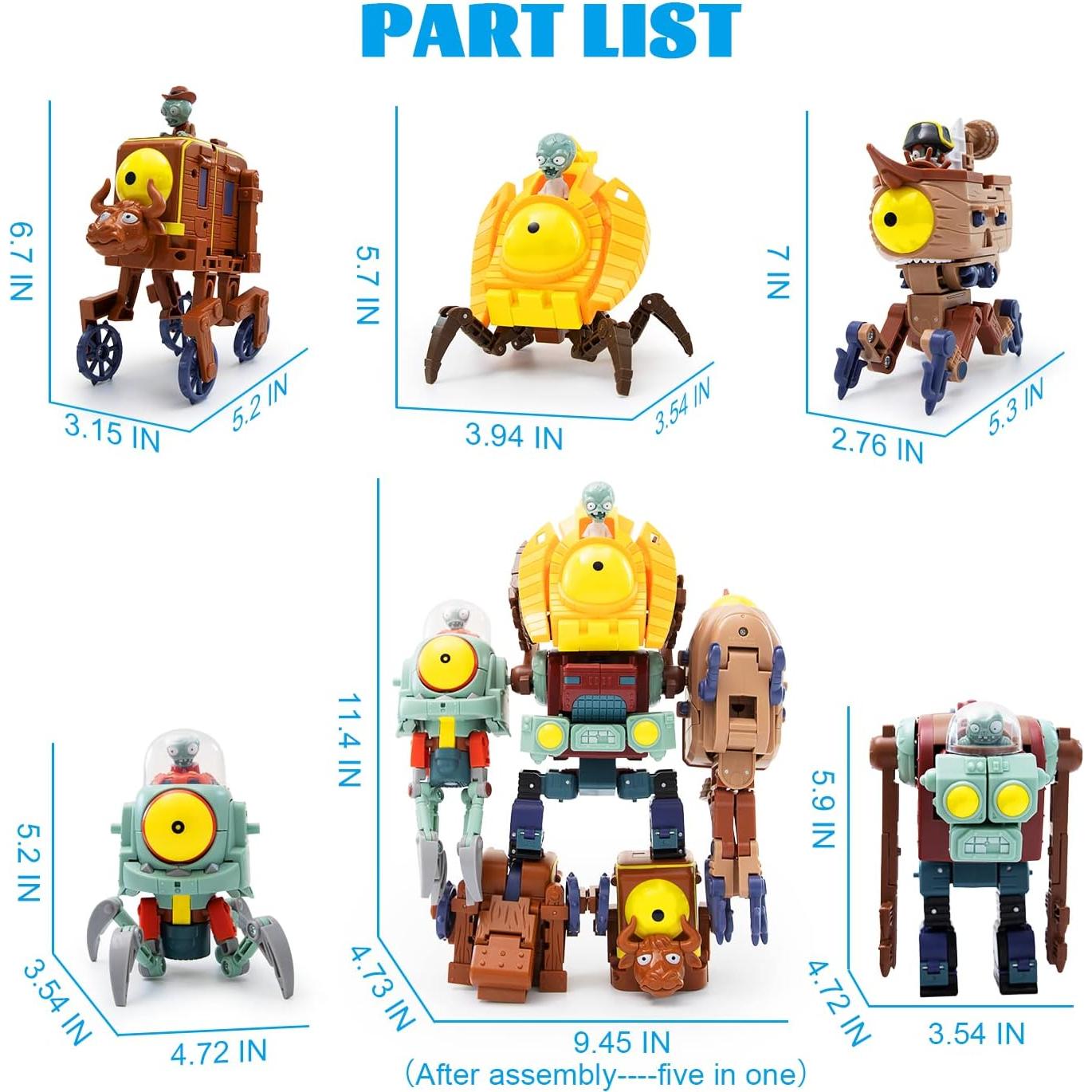 Set de Figuras de Acción Plants vs. Zombies Maikerry 5-en-1