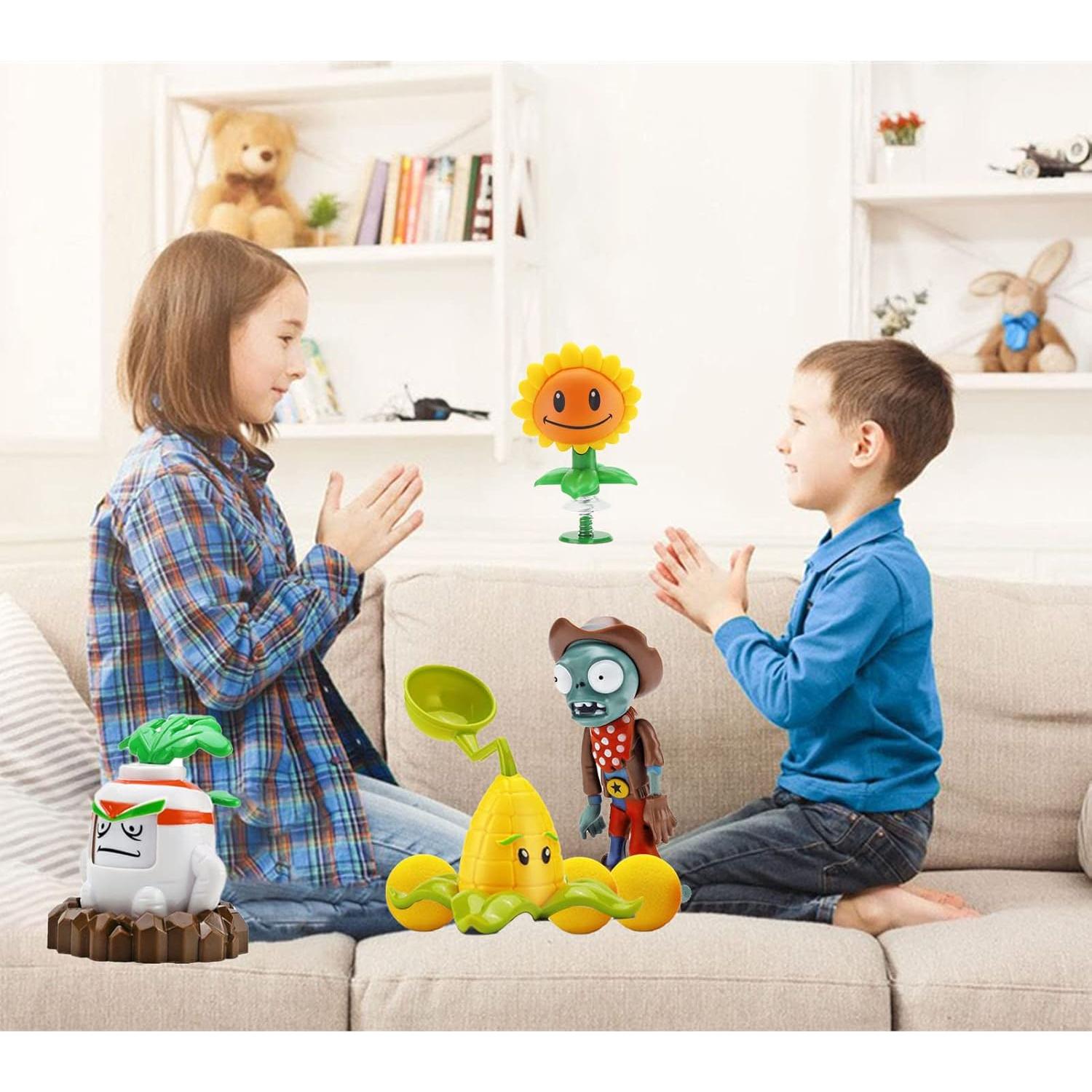 Juguetes de Plantas y Zombies JHESAO 4 PCS Figuras de Acción