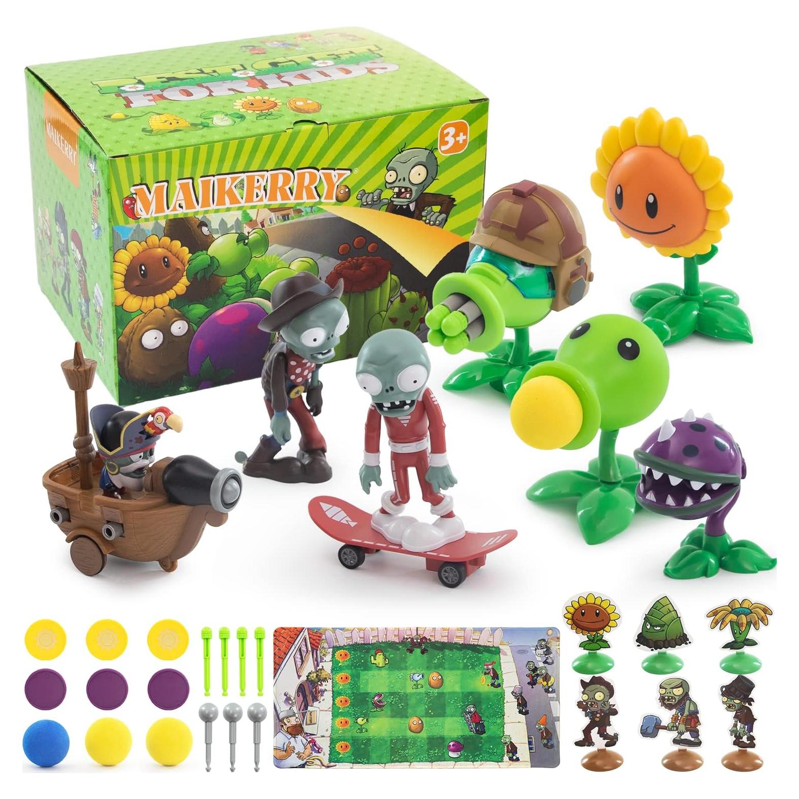 Set de Figuras Plantas vs Zombies Maikerry 7 Piezas PVC