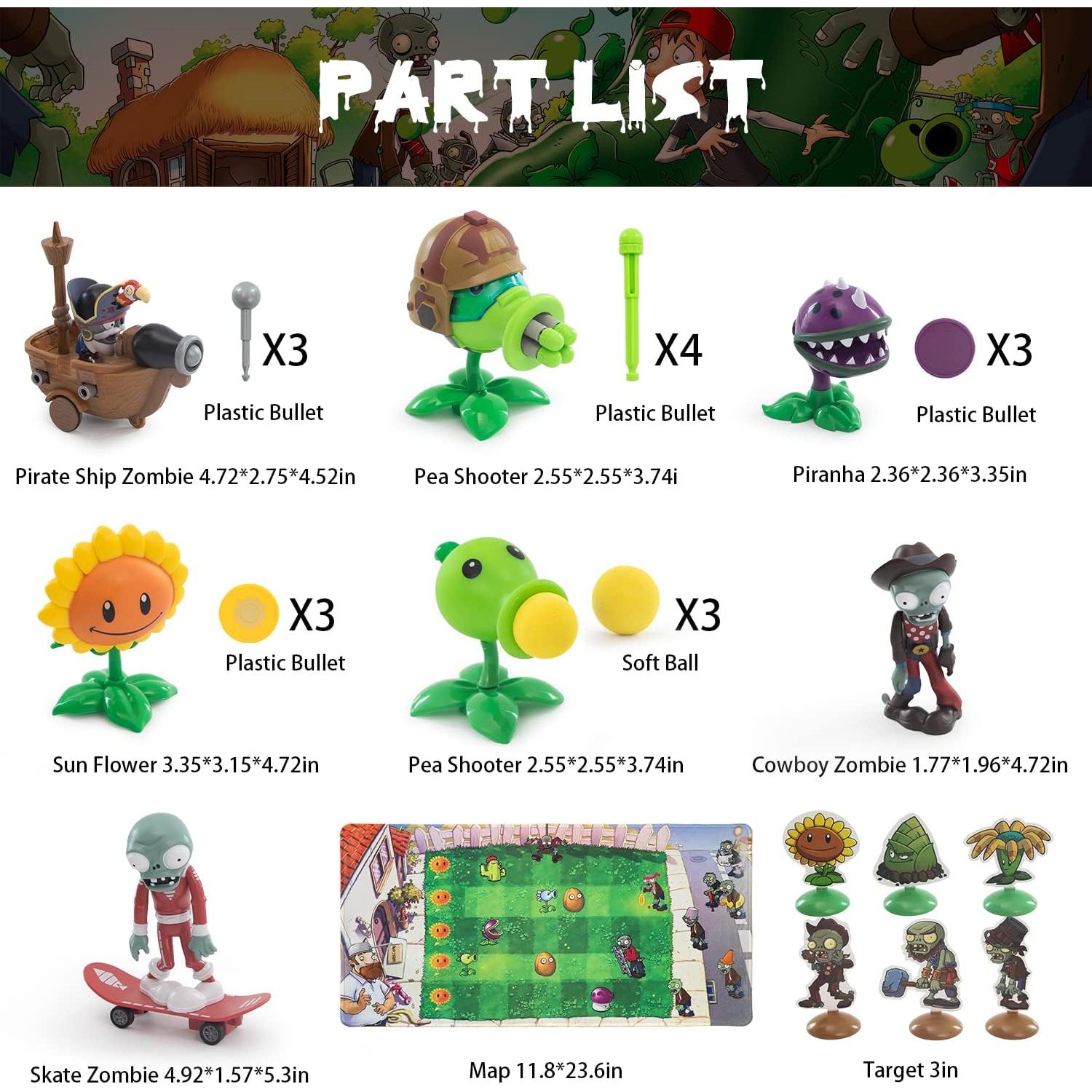 Set de Figuras Plantas vs Zombies Maikerry 7 Piezas PVC