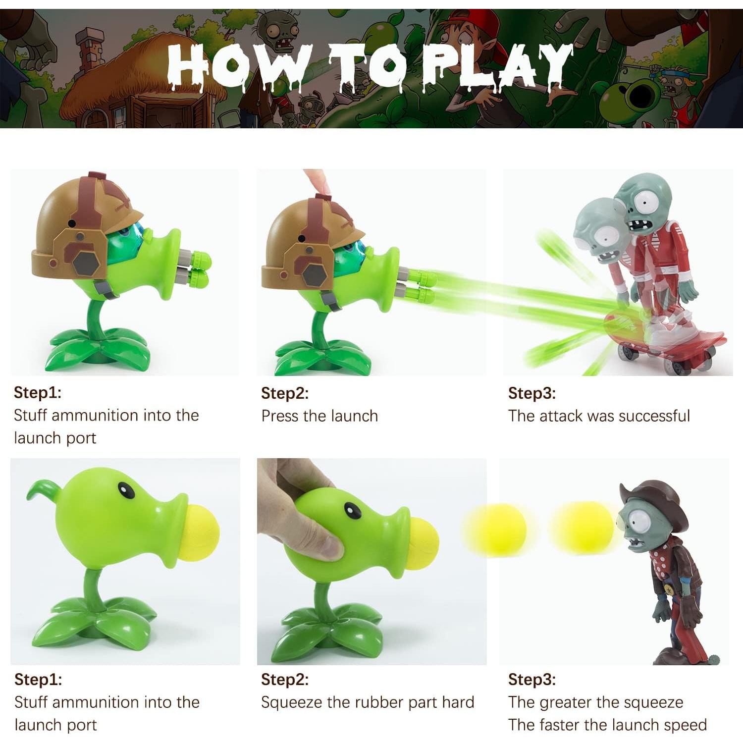 Set de Figuras Plantas vs Zombies Maikerry 7 Piezas PVC