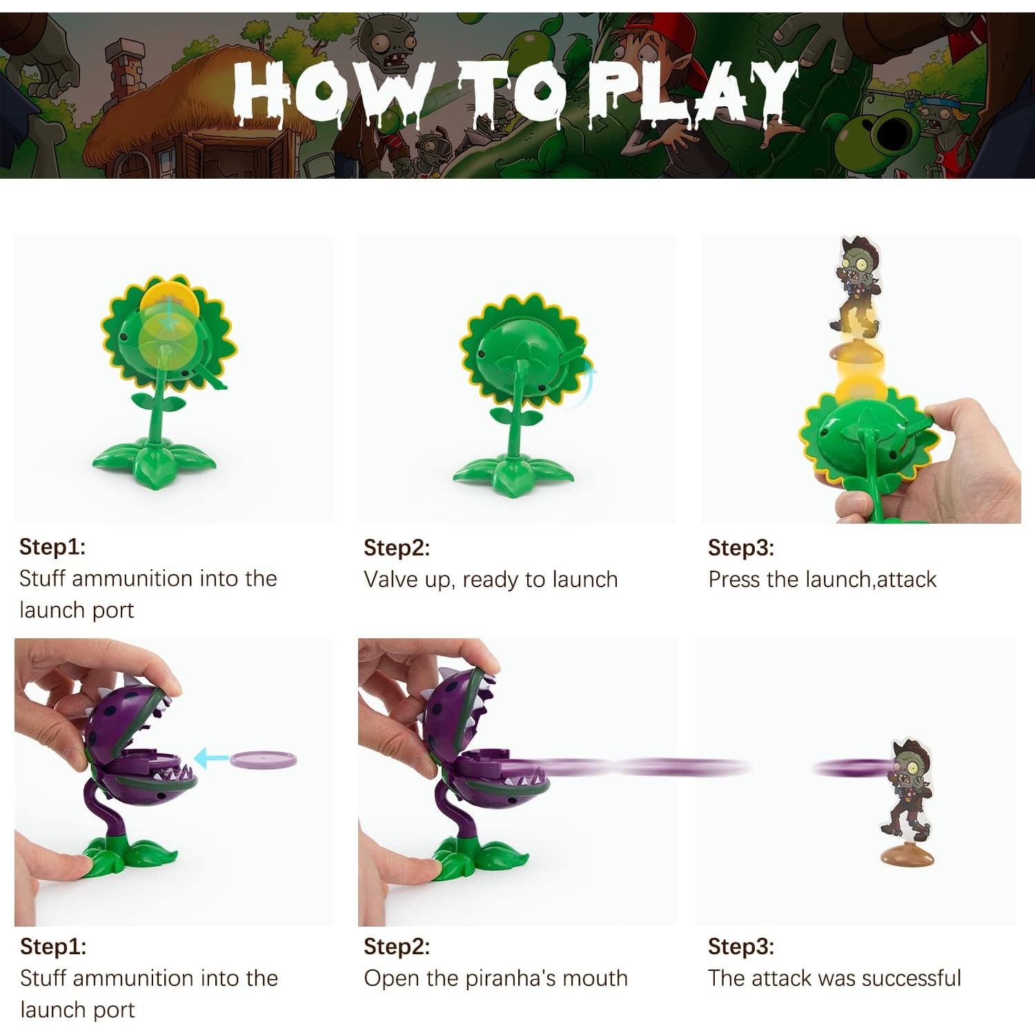 Set de Figuras Plantas vs Zombies Maikerry 7 Piezas PVC