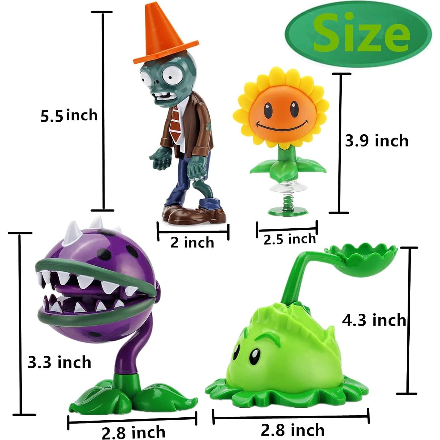 Juguetes de Plantas y Zombies JHESAO 4 Figuras de Acción