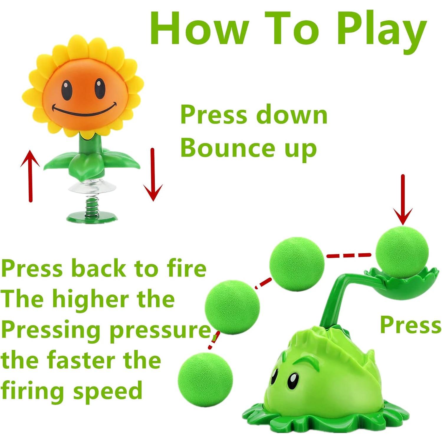 Juguetes de Plantas y Zombies JHESAO 4 Figuras de Acción