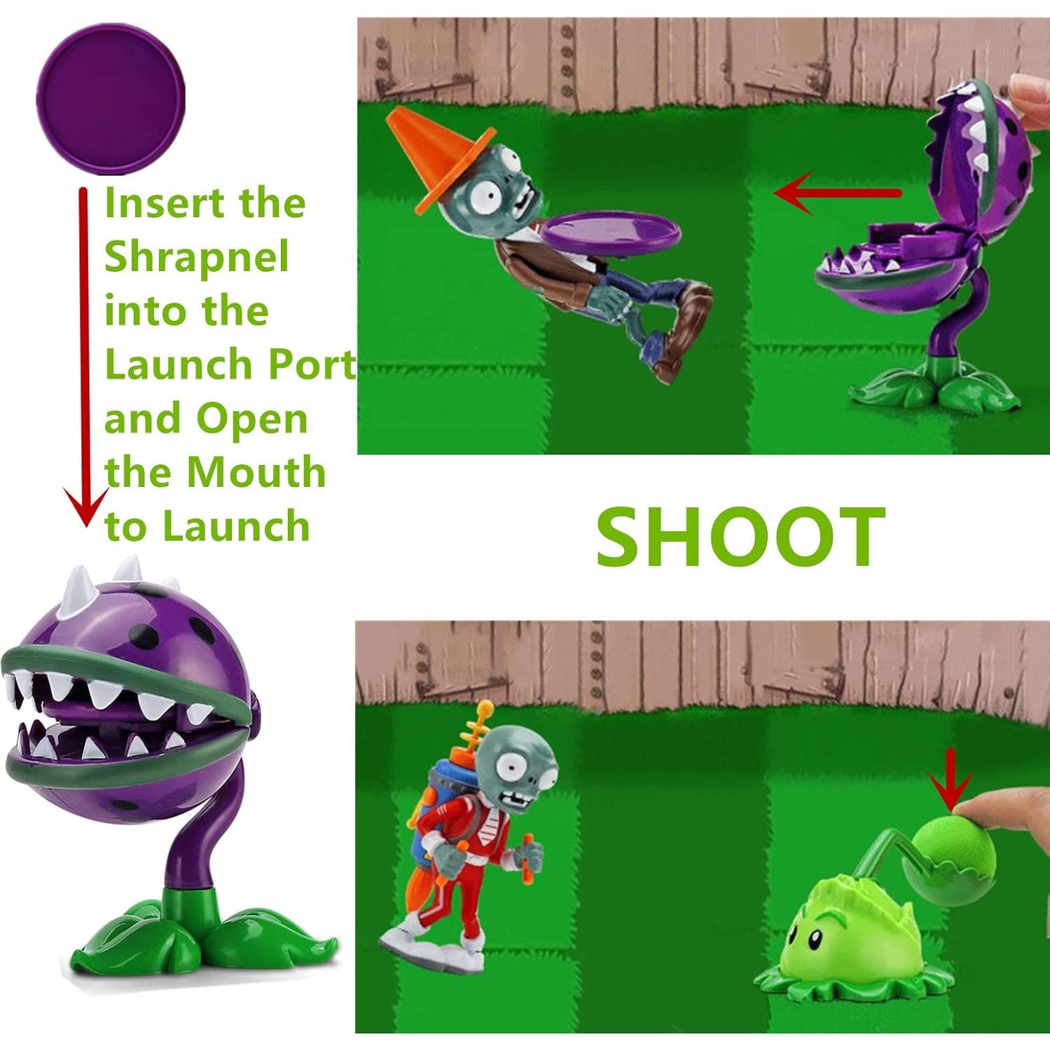 Juguetes de Plantas y Zombies JHESAO 4 Figuras de Acción