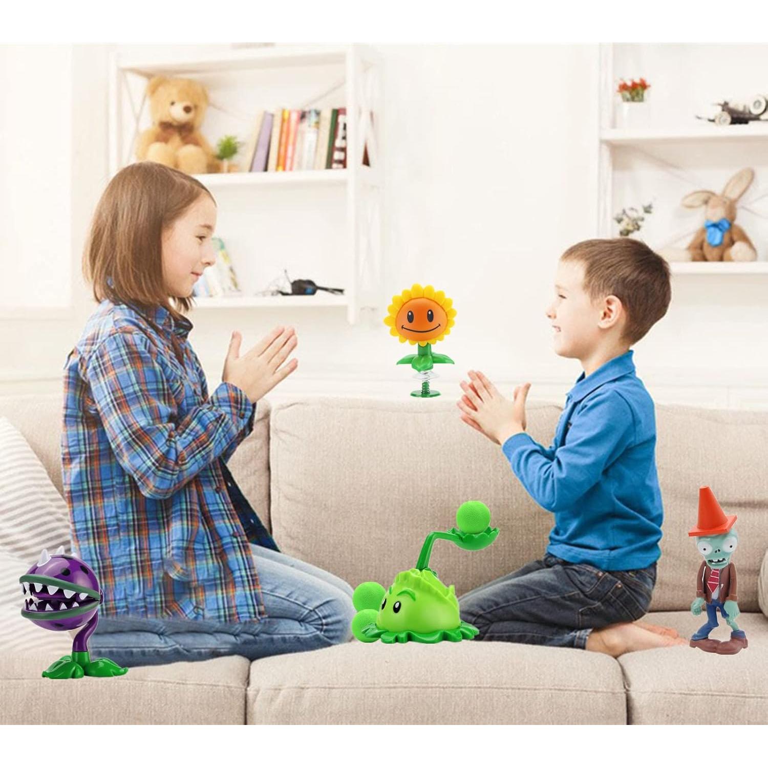 Juguetes de Plantas y Zombies JHESAO 4 Figuras de Acción