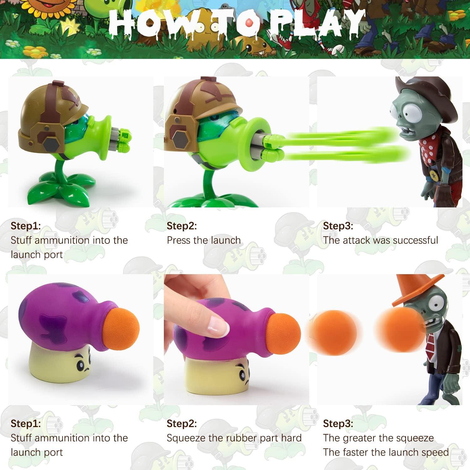 Set de Juguetes Plantas y Zombies 7 Piezas PVC PVZ