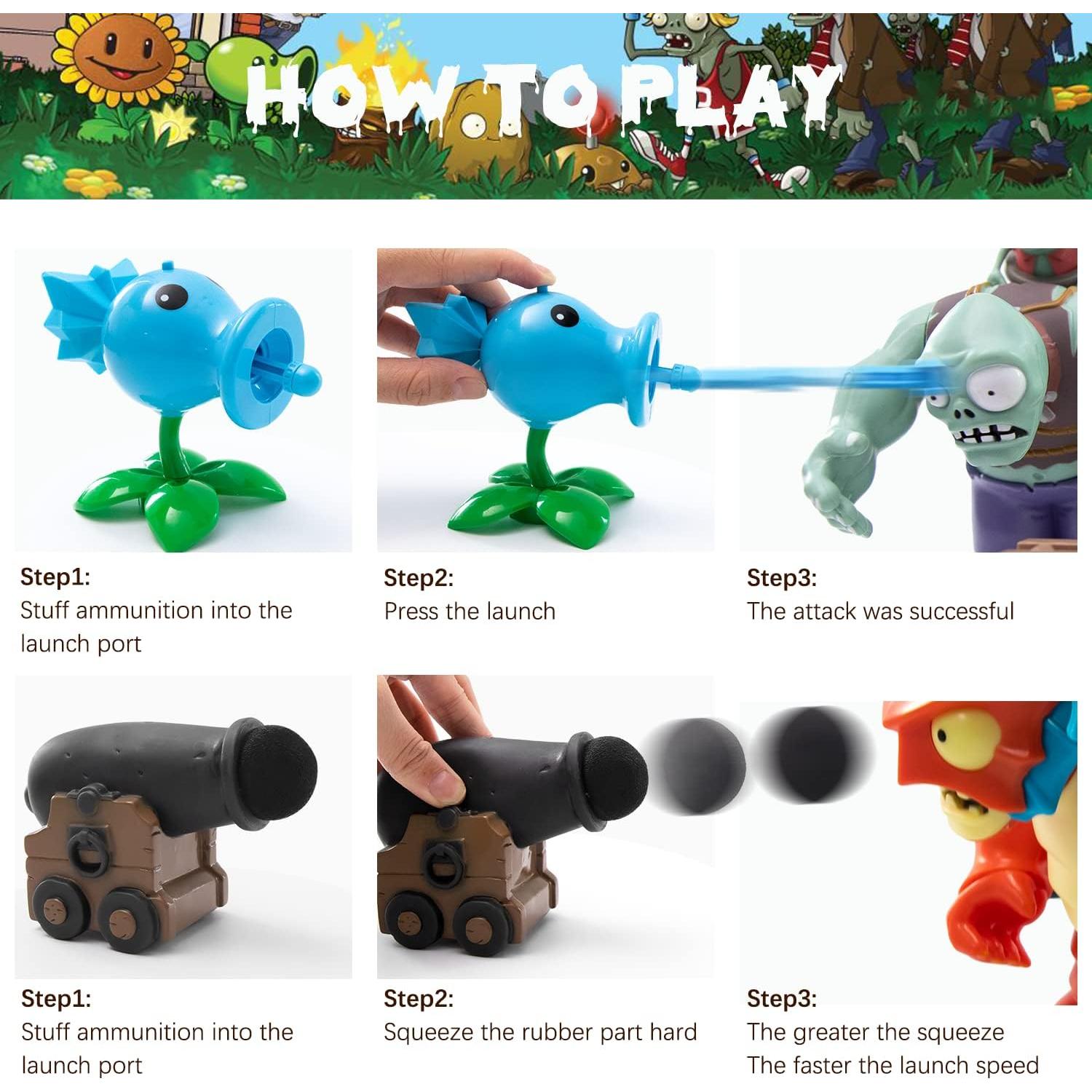 Set de Juguetes Plantas y Zombies Maikerry 9 Piezas con Mapa