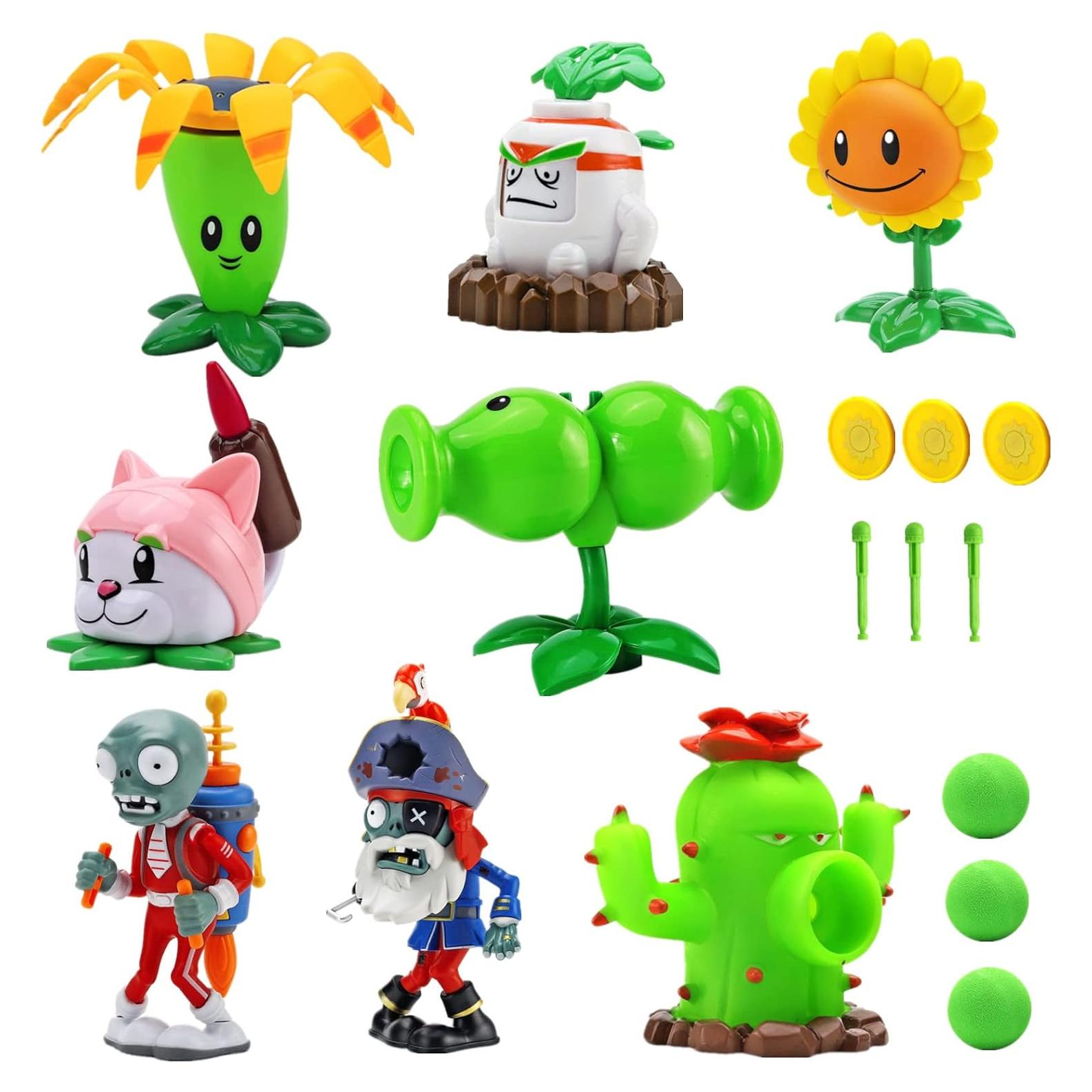 Juguetes de Plantas y Zombies JHESAO 8 PCS Figuras de Acción