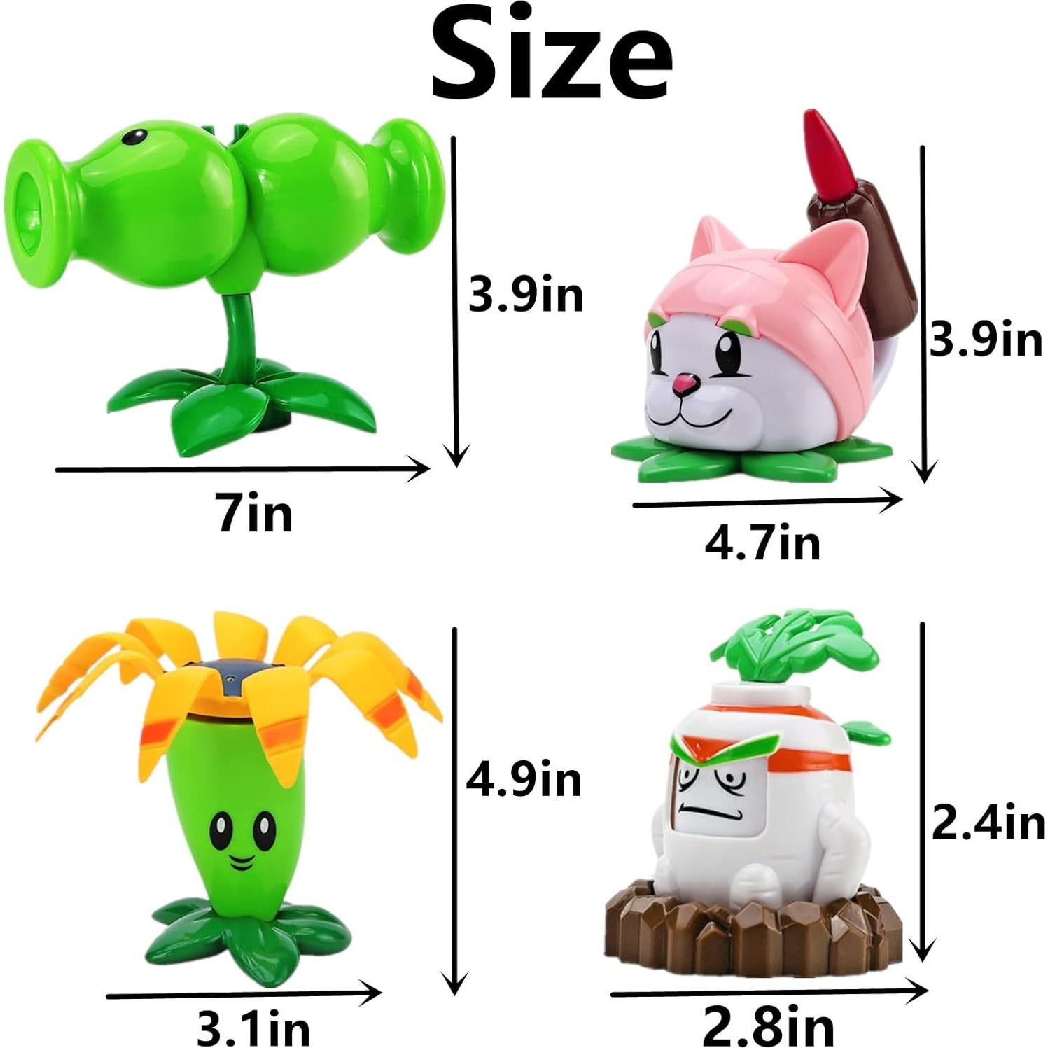 Juguetes de Plantas y Zombies JHESAO 8 PCS Figuras de Acción