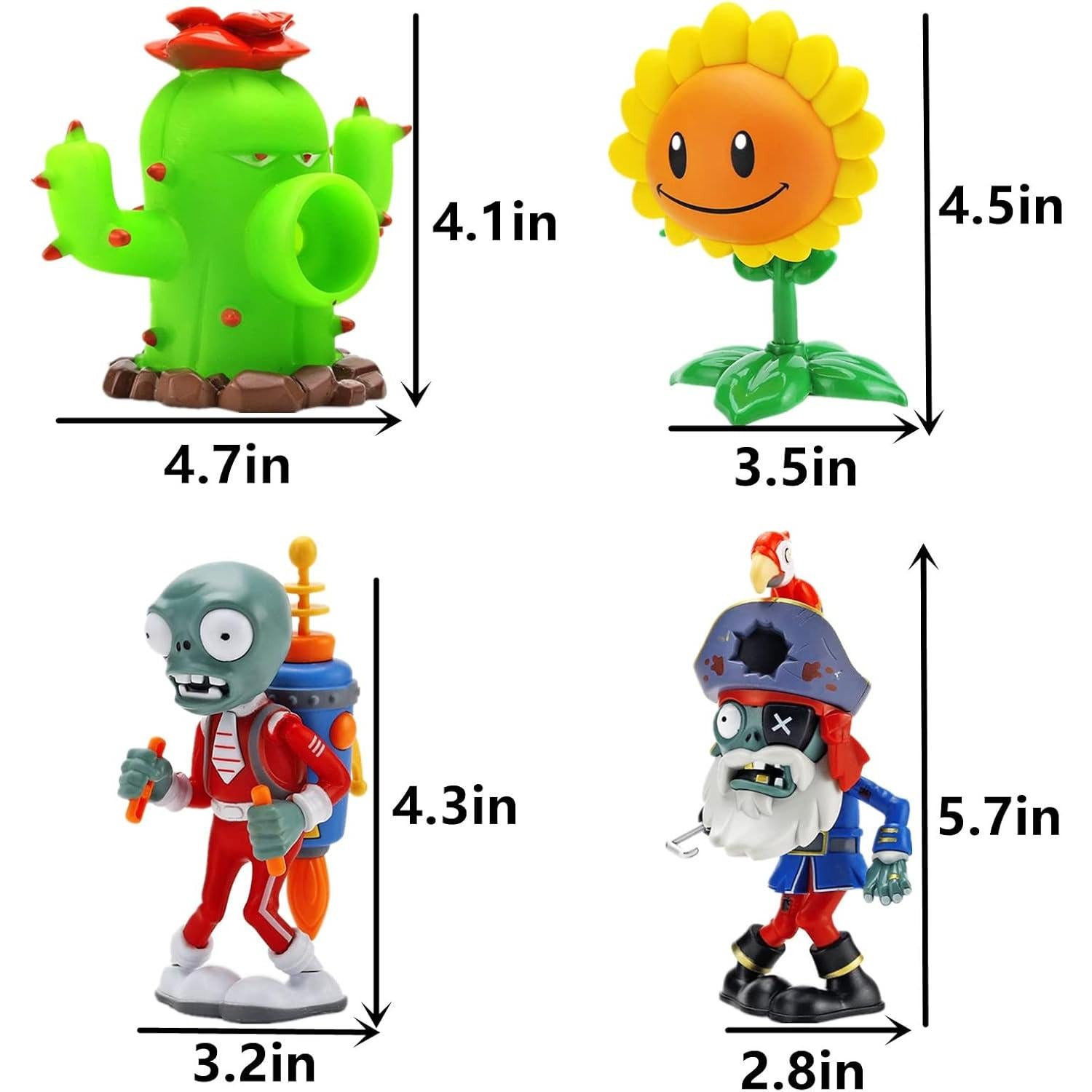 Juguetes de Plantas y Zombies JHESAO 8 PCS Figuras de Acción