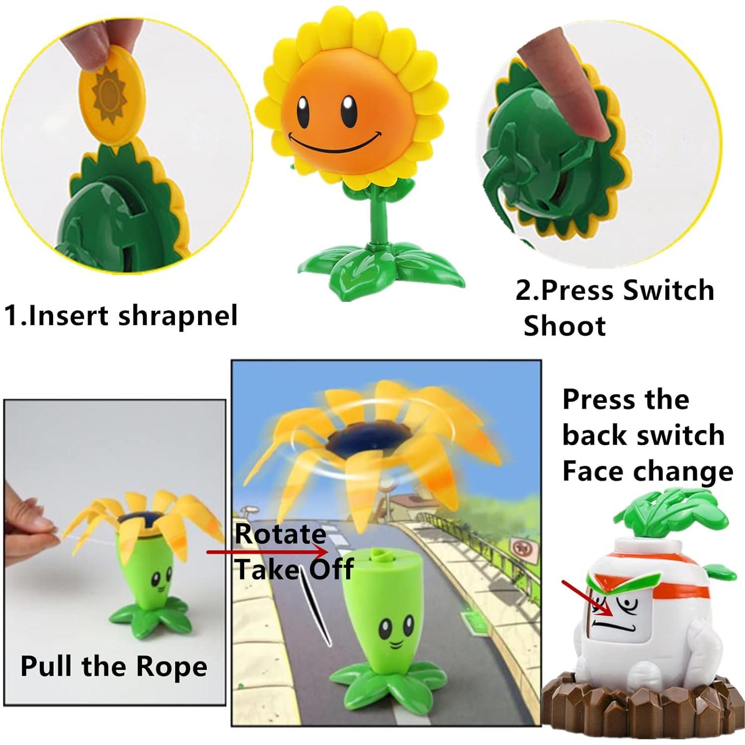 Juguetes de Plantas y Zombies JHESAO 8 PCS Figuras de Acción