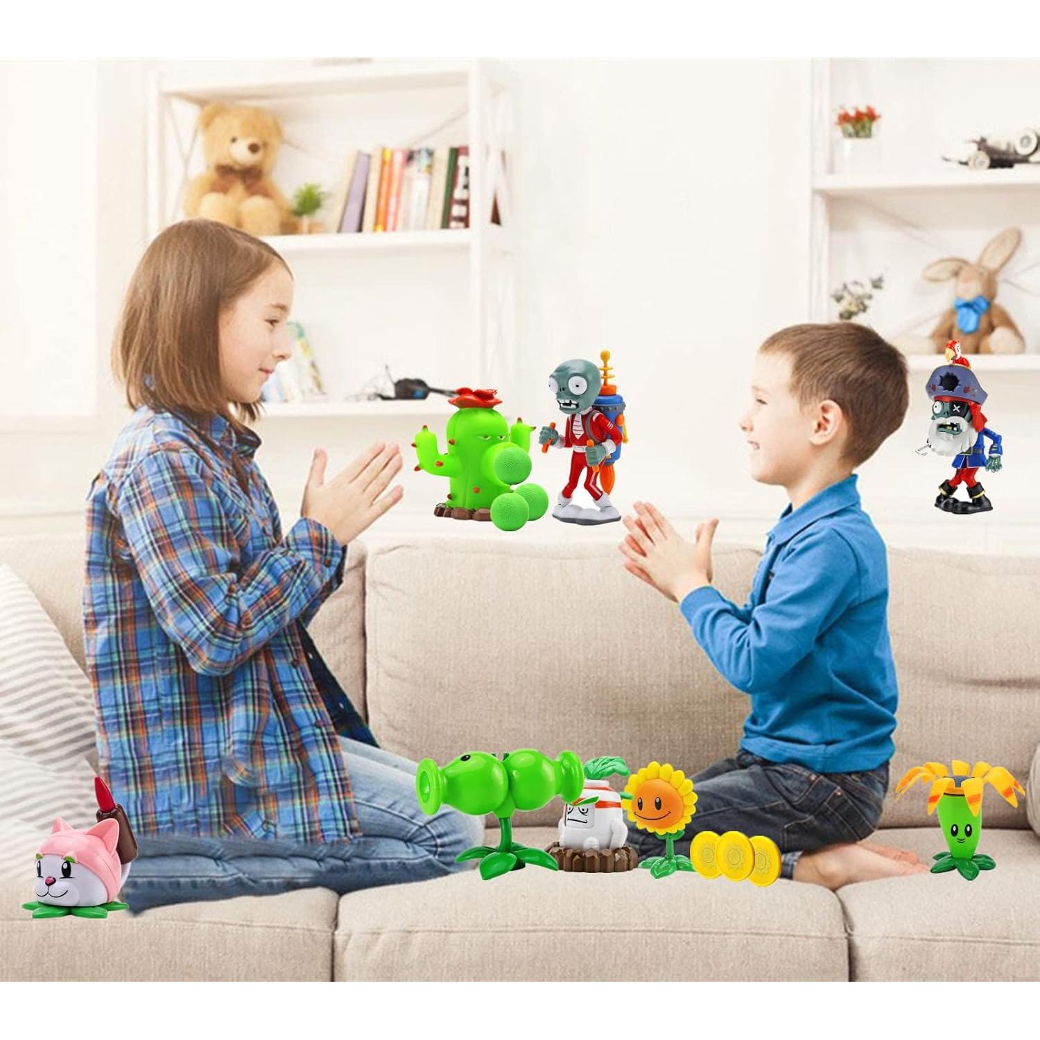 Juguetes de Plantas y Zombies JHESAO 8 PCS Figuras de Acción