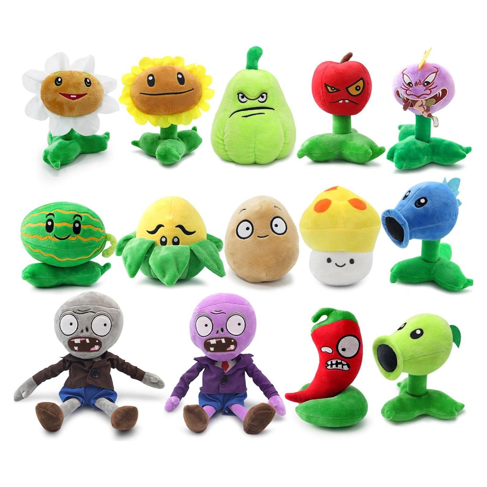 Set de 14 Peluches Plantas vs Zombis Maikerry - Regalo Infantil