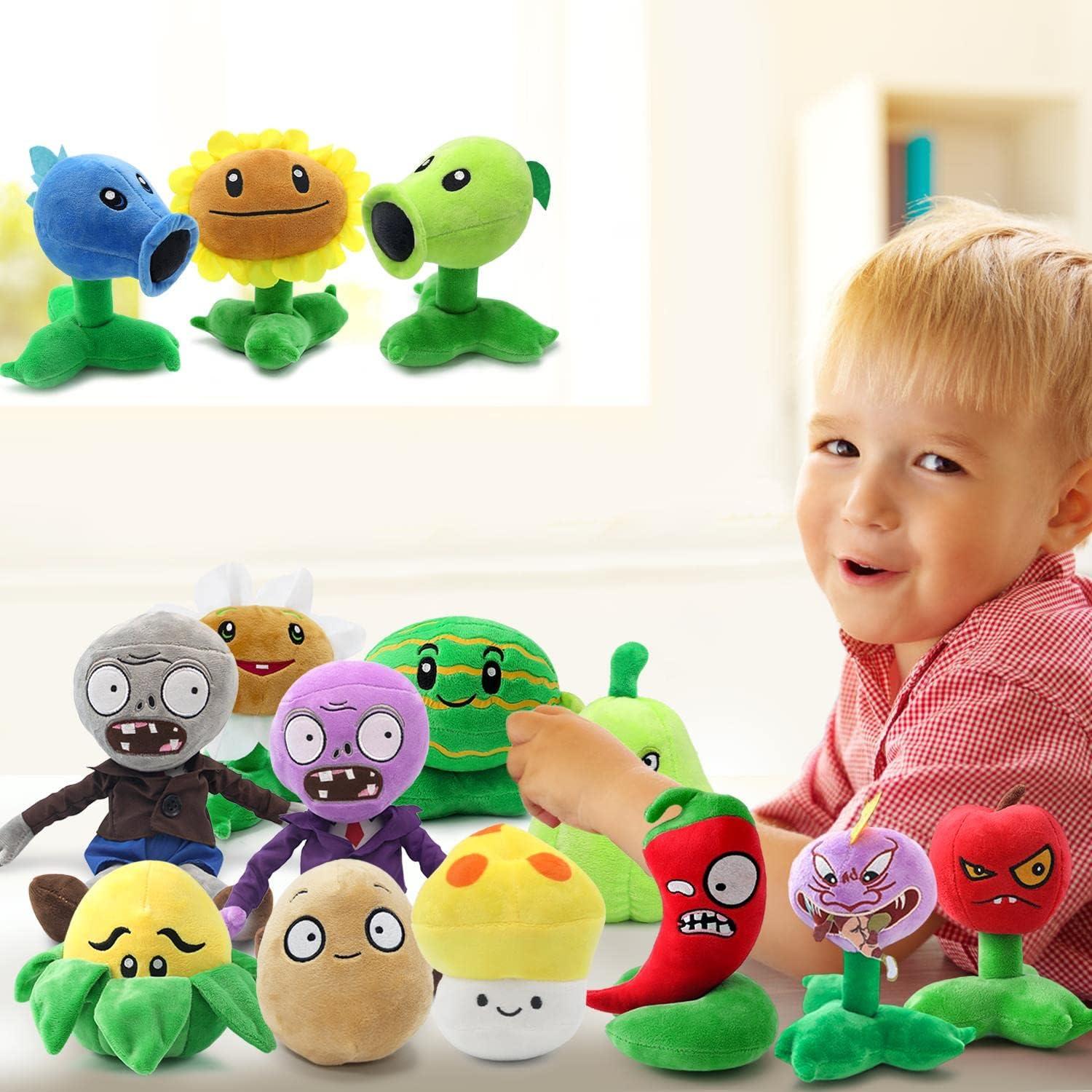 Set de 14 Peluches Plantas vs Zombis Maikerry - Regalo Infantil