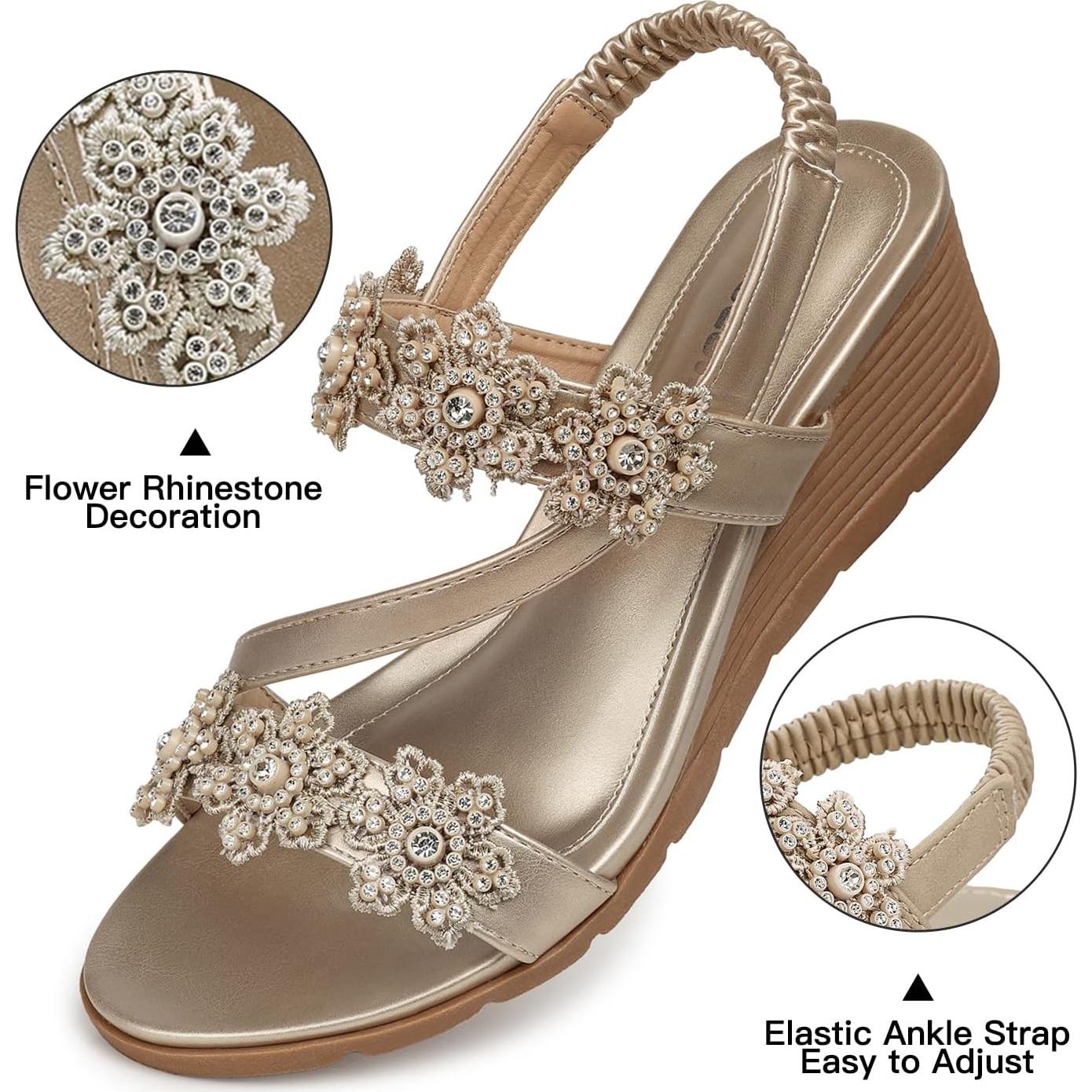 Sandalias Cuña TEMOFON para Mujeres Elegantes Verano