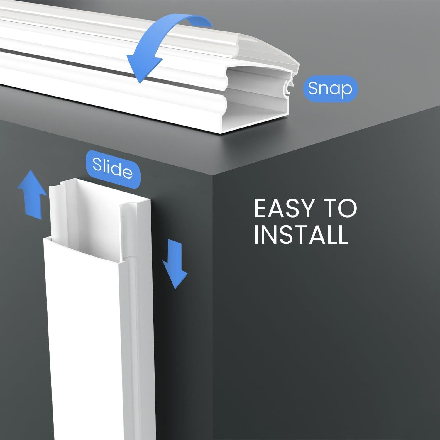Ocultador de Cables EVEO Mediano Blanco 43x2.4 cm